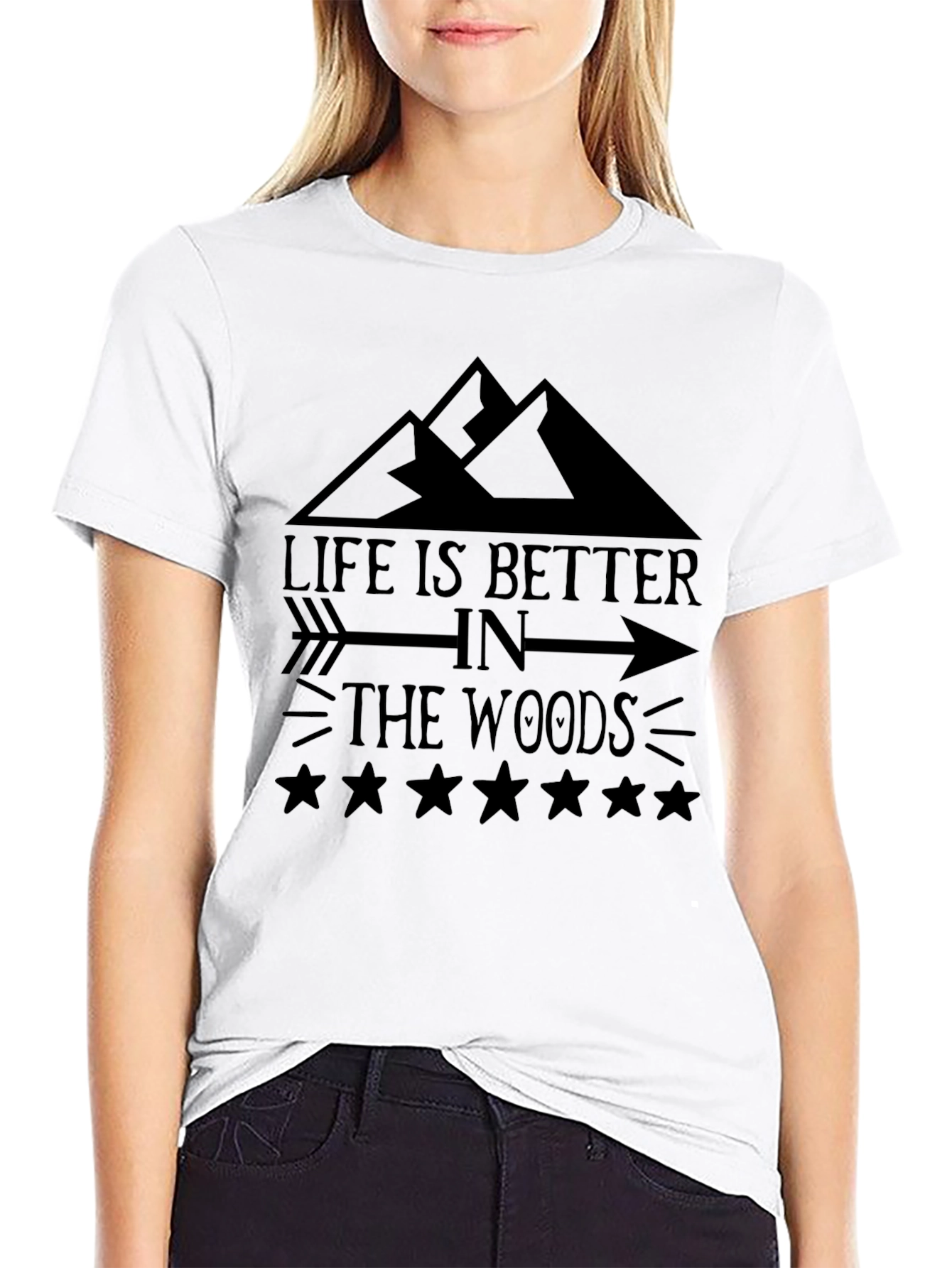 Black Life is Better in the Woods Graphic Tee view 9
