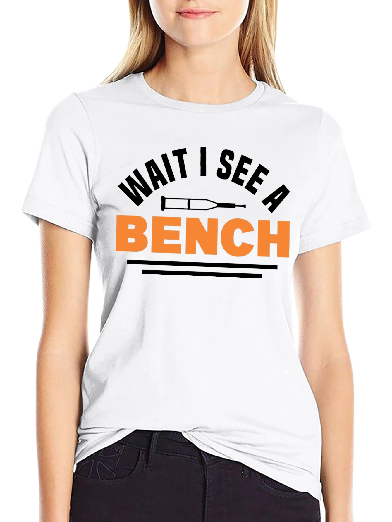 Black Wait I See A Bench T-Shirt - Funny Injury Tee view 9