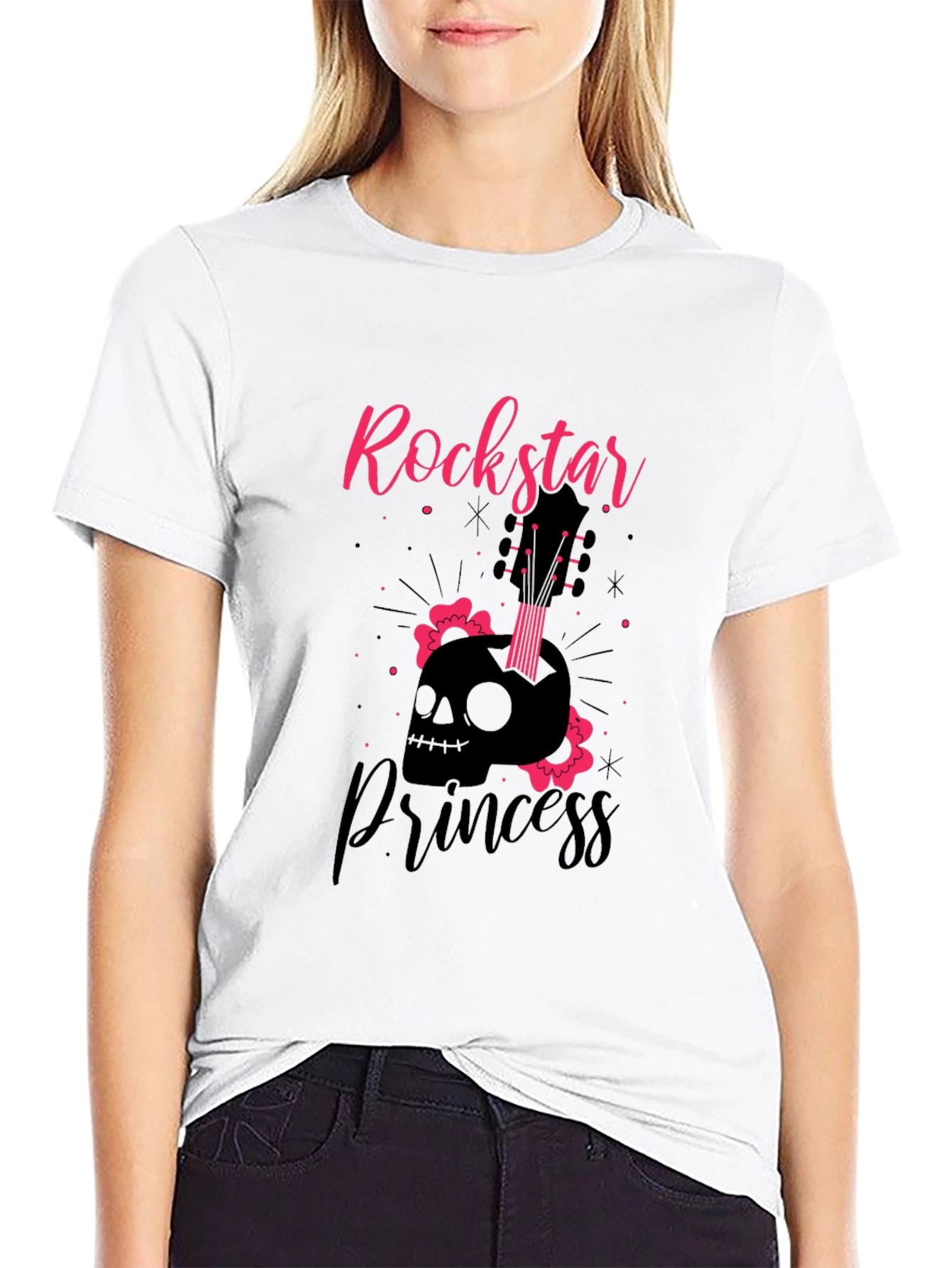 Black Rockstar Princess Black T-Shirt view 9
