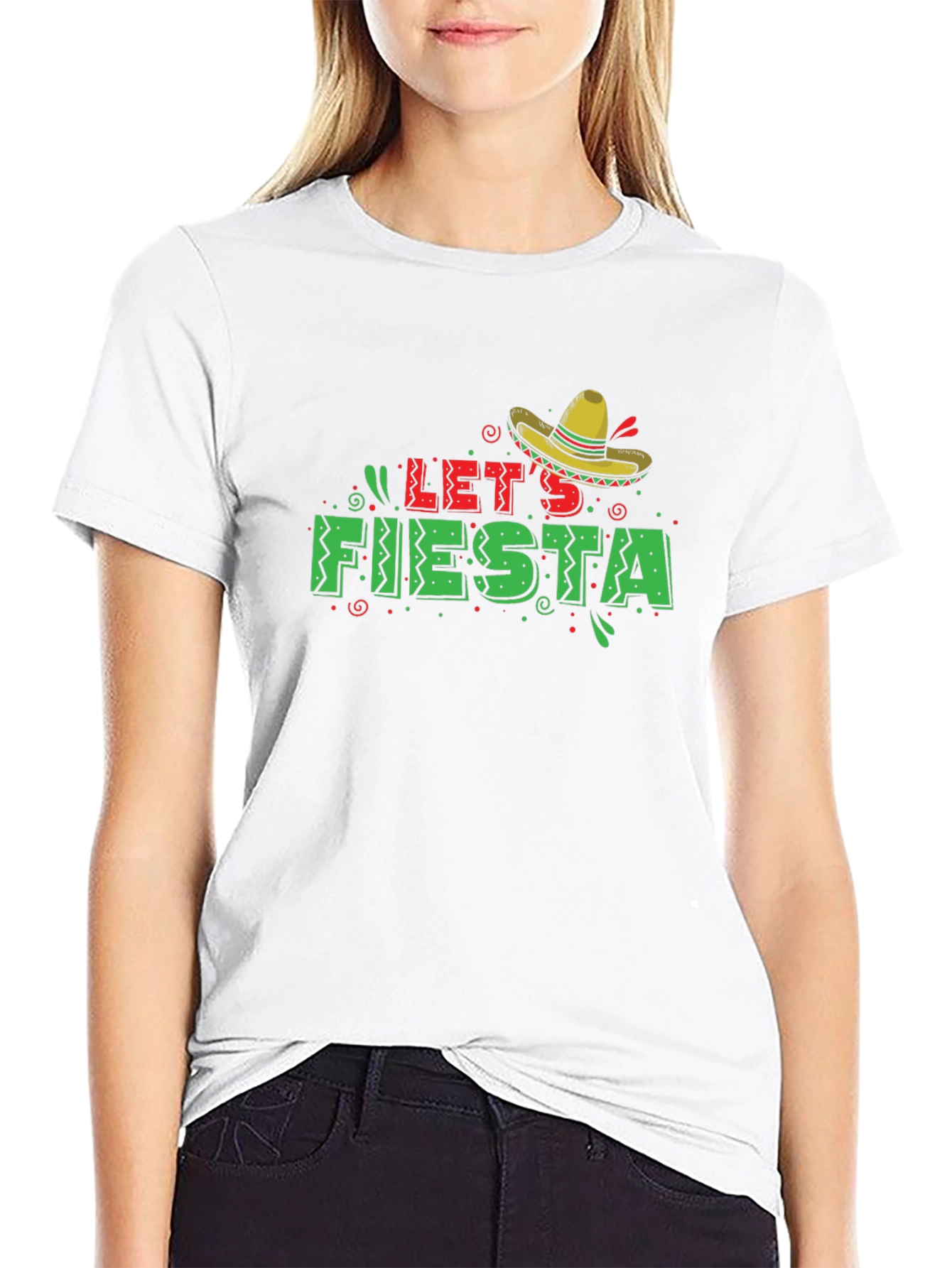Black Let's Fiesta Graphic T-Shirt - Black view 9