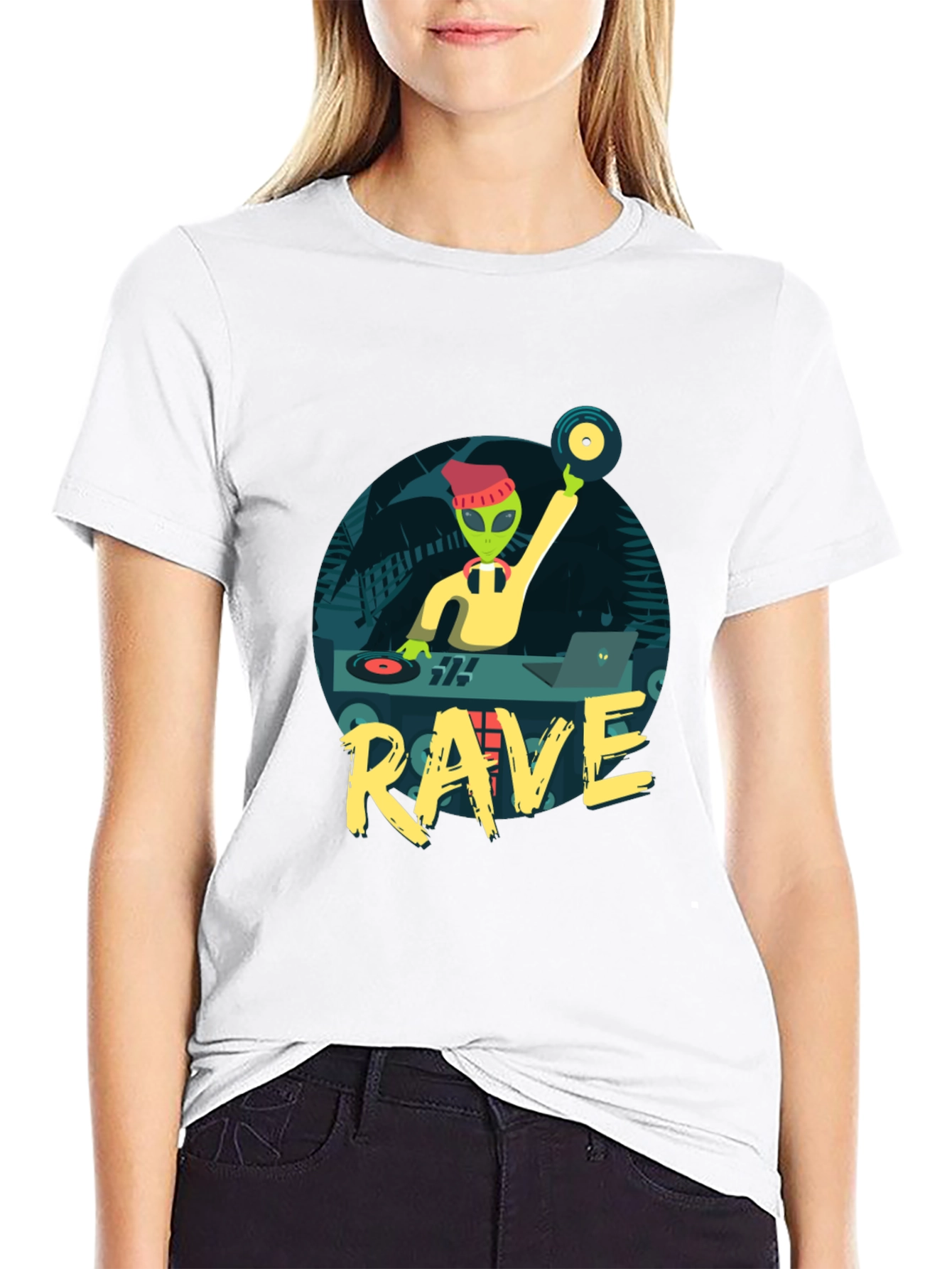 Black Alien DJ Rave T-Shirt view 9