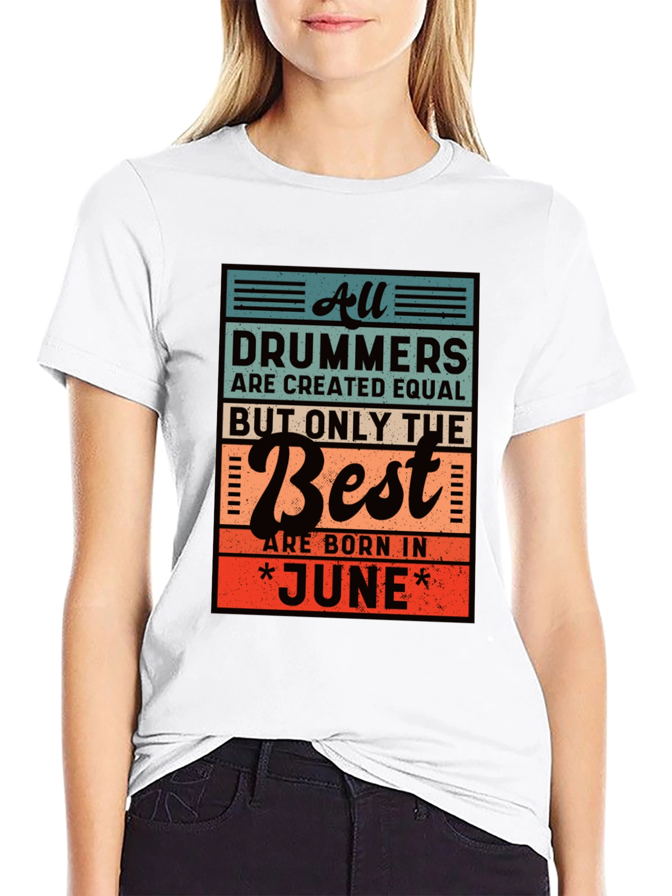 Black Drummers Born in June T-Shirt view 9