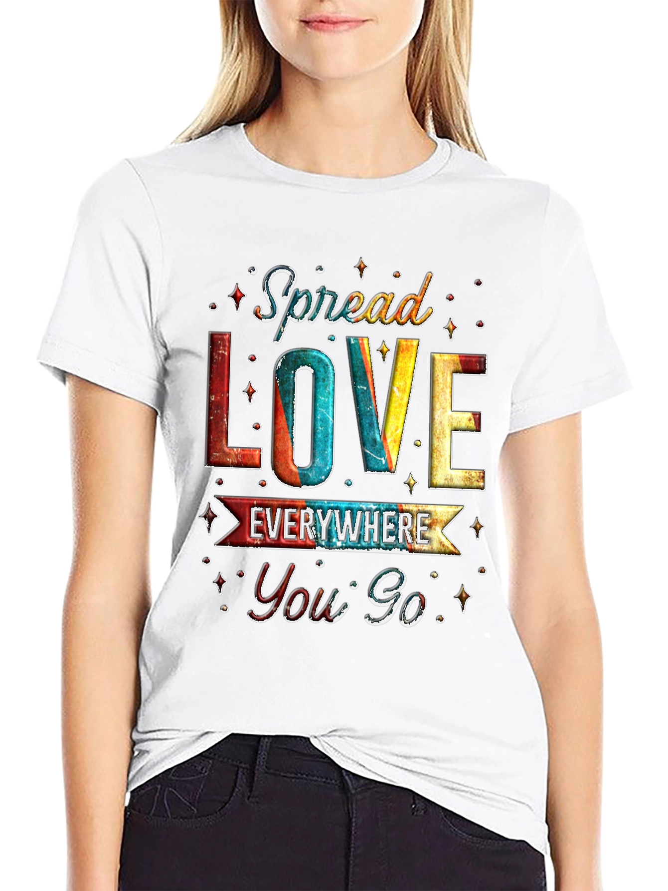 Black Spread Love Everywhere Graphic Tee view 9