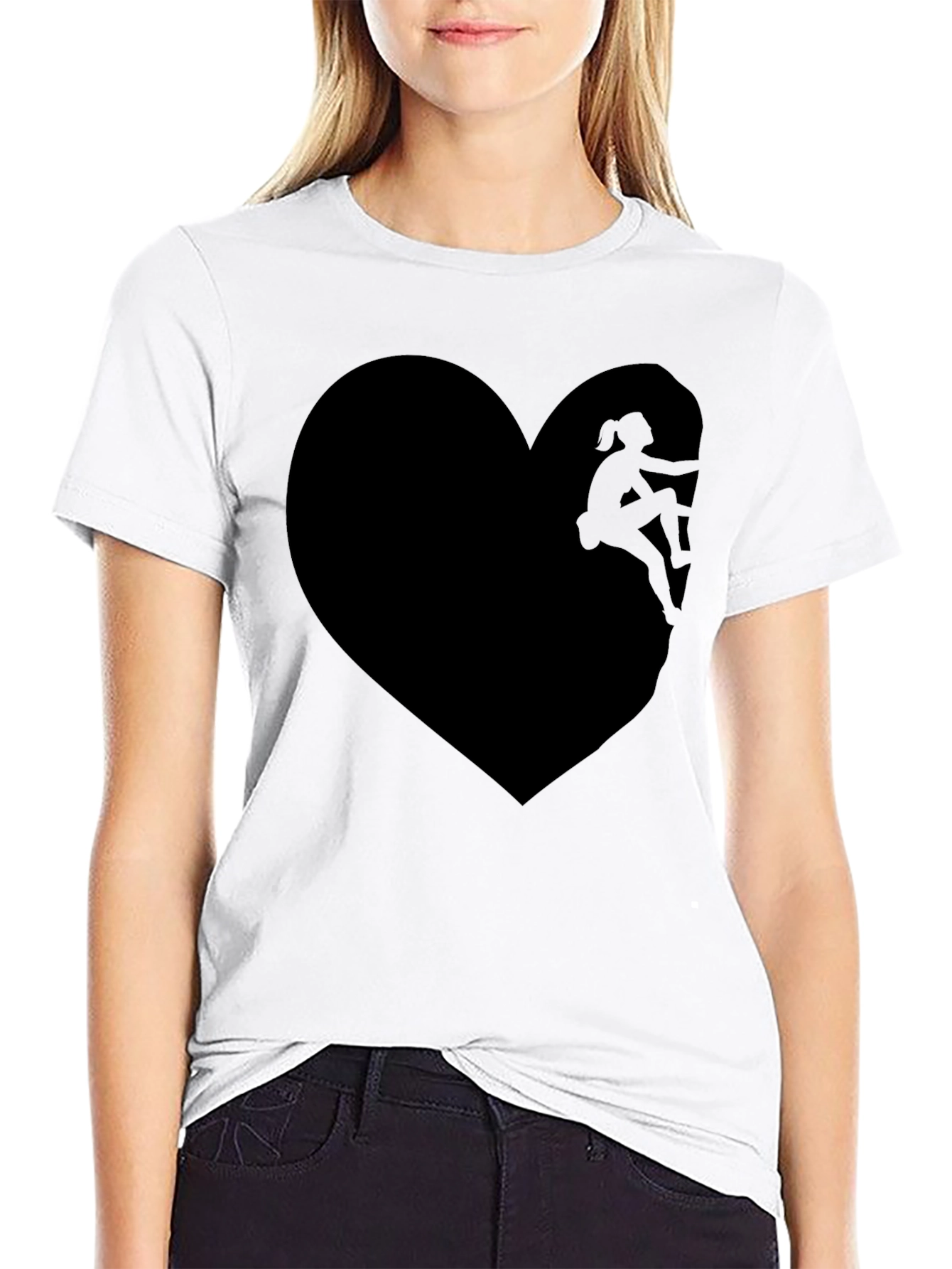 Black Climbing Heart T-Shirt - Passionate Ascent view 9