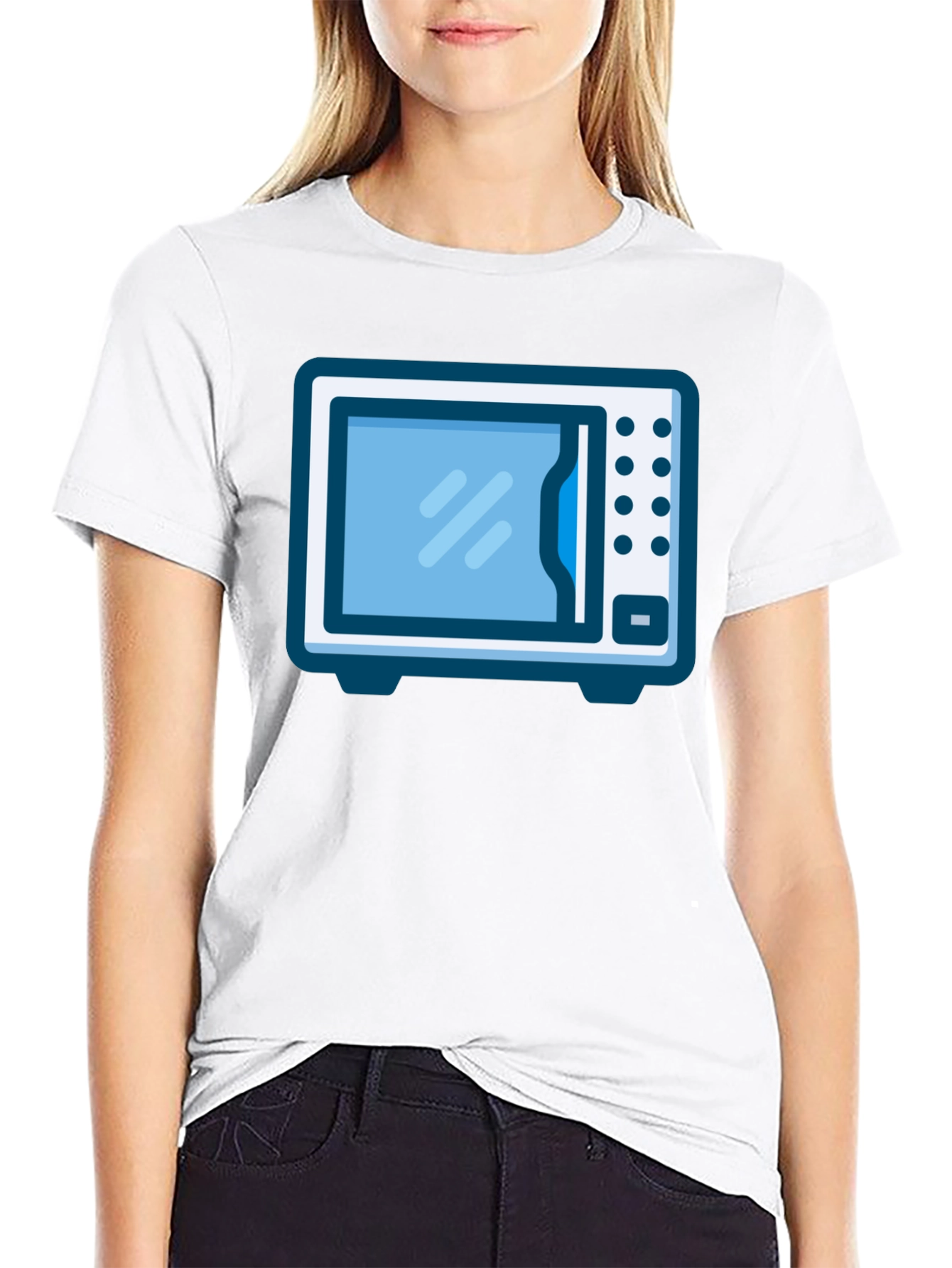 Black Microwave T-Shirt - Quirky Graphic Tee view 9