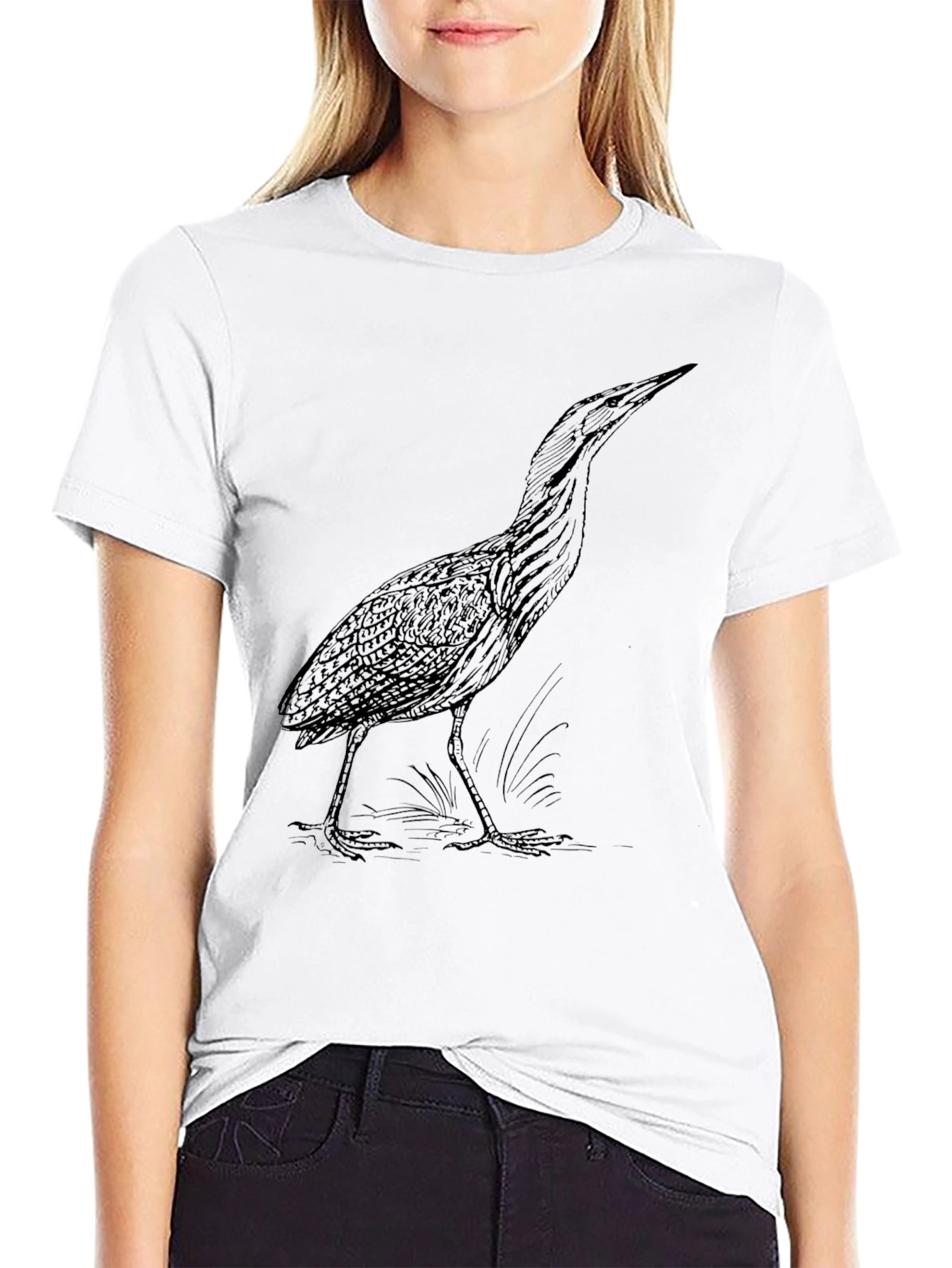 Black Black Heron Graphic Tee - Nature Lover's Shirt view 9