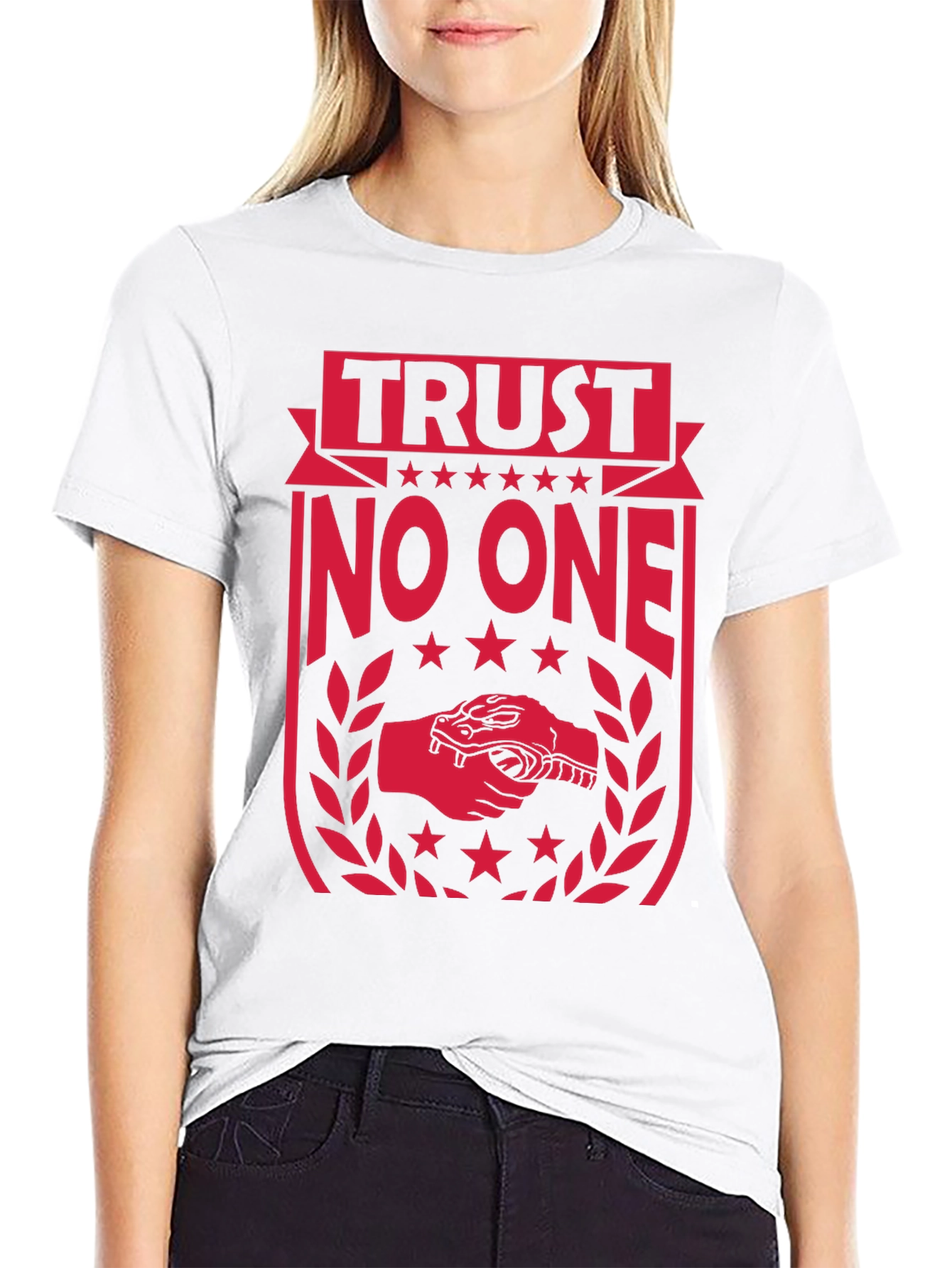 Black Trust No One Graphic Tee - Black Cotton view 9