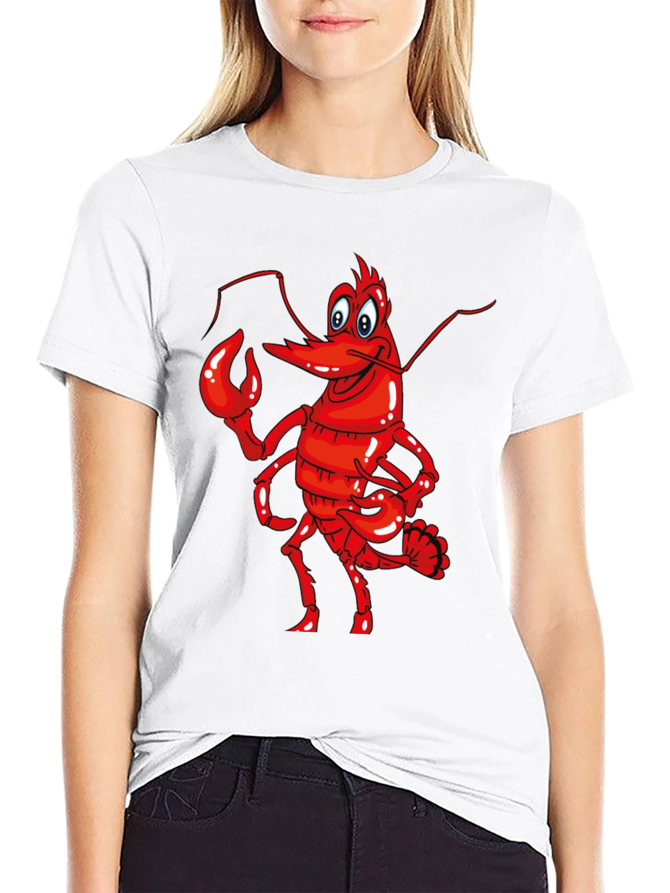 Black Funny Lobster Graphic Tee - Soft Cotton Blend Shirt view 9