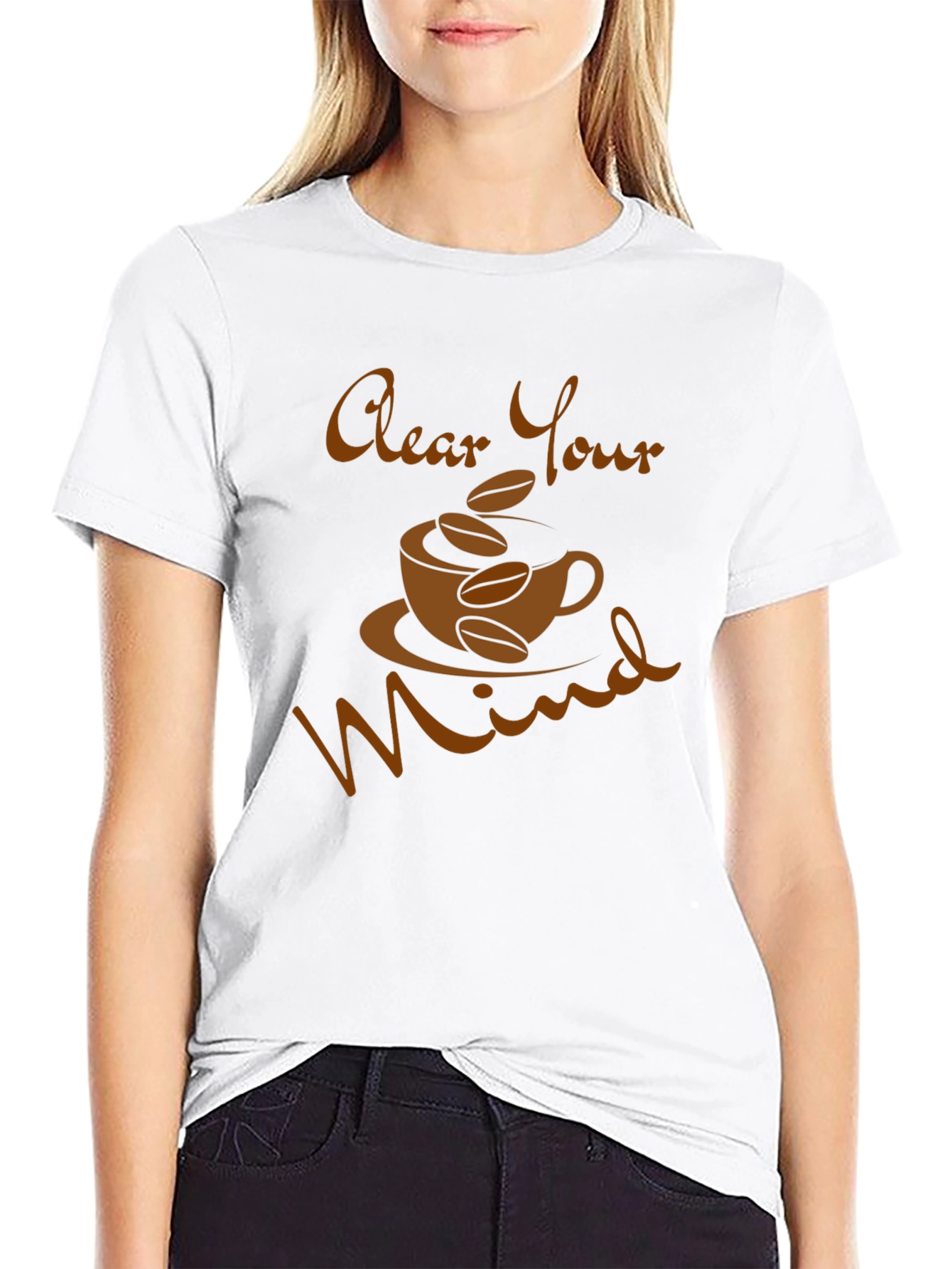 Black Clear Your Mind Coffee T-Shirt view 9