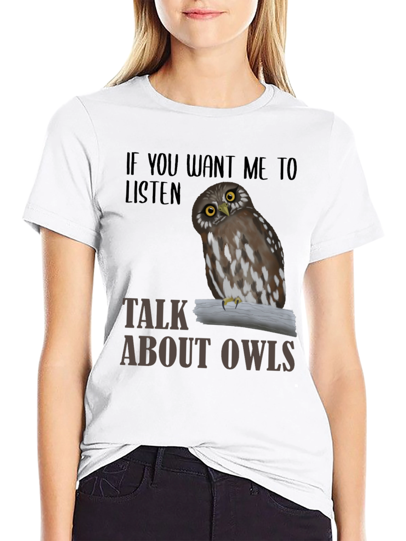 Black Talk About Owls T-Shirt, Funny Owl Lover Tee view 9