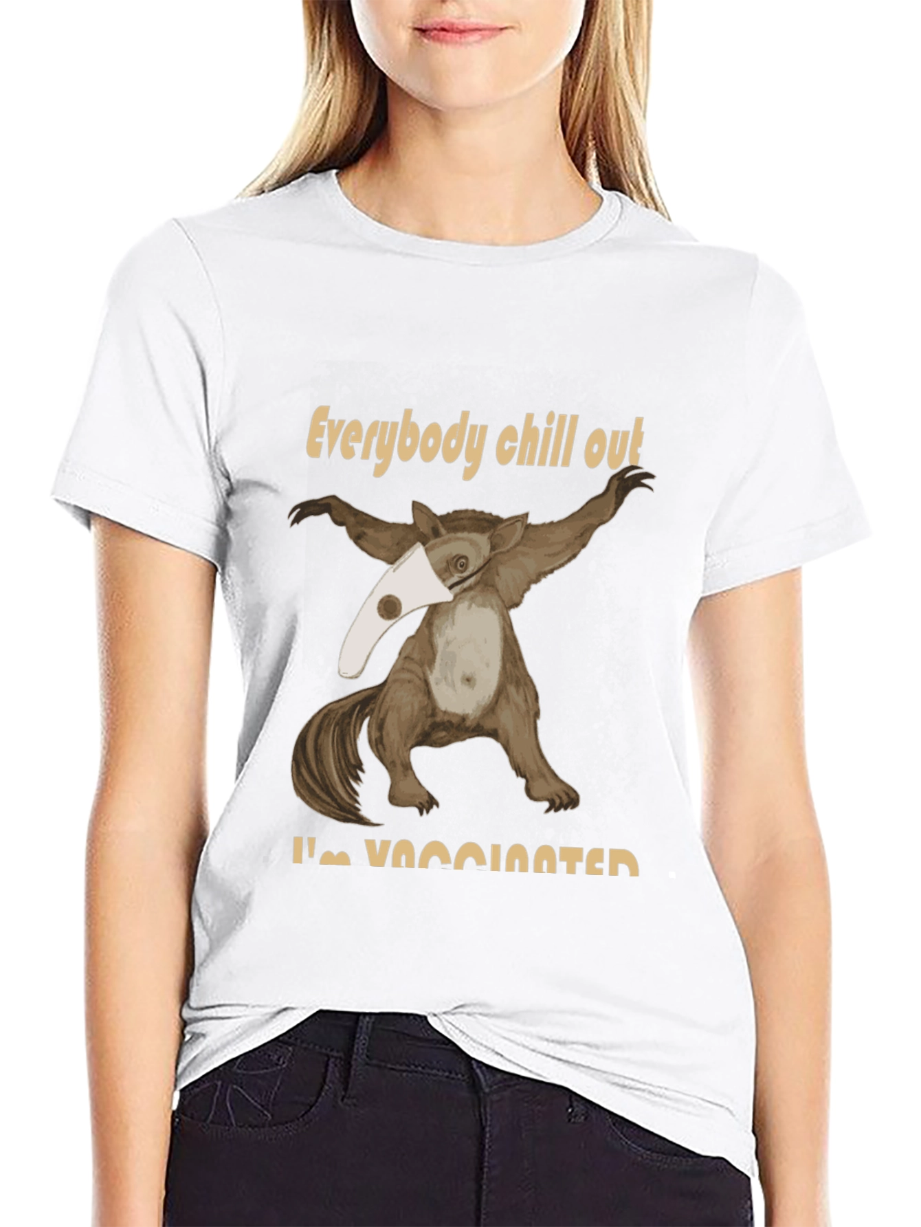 Black Funny Vaccinated Opossum T-Shirt view 9