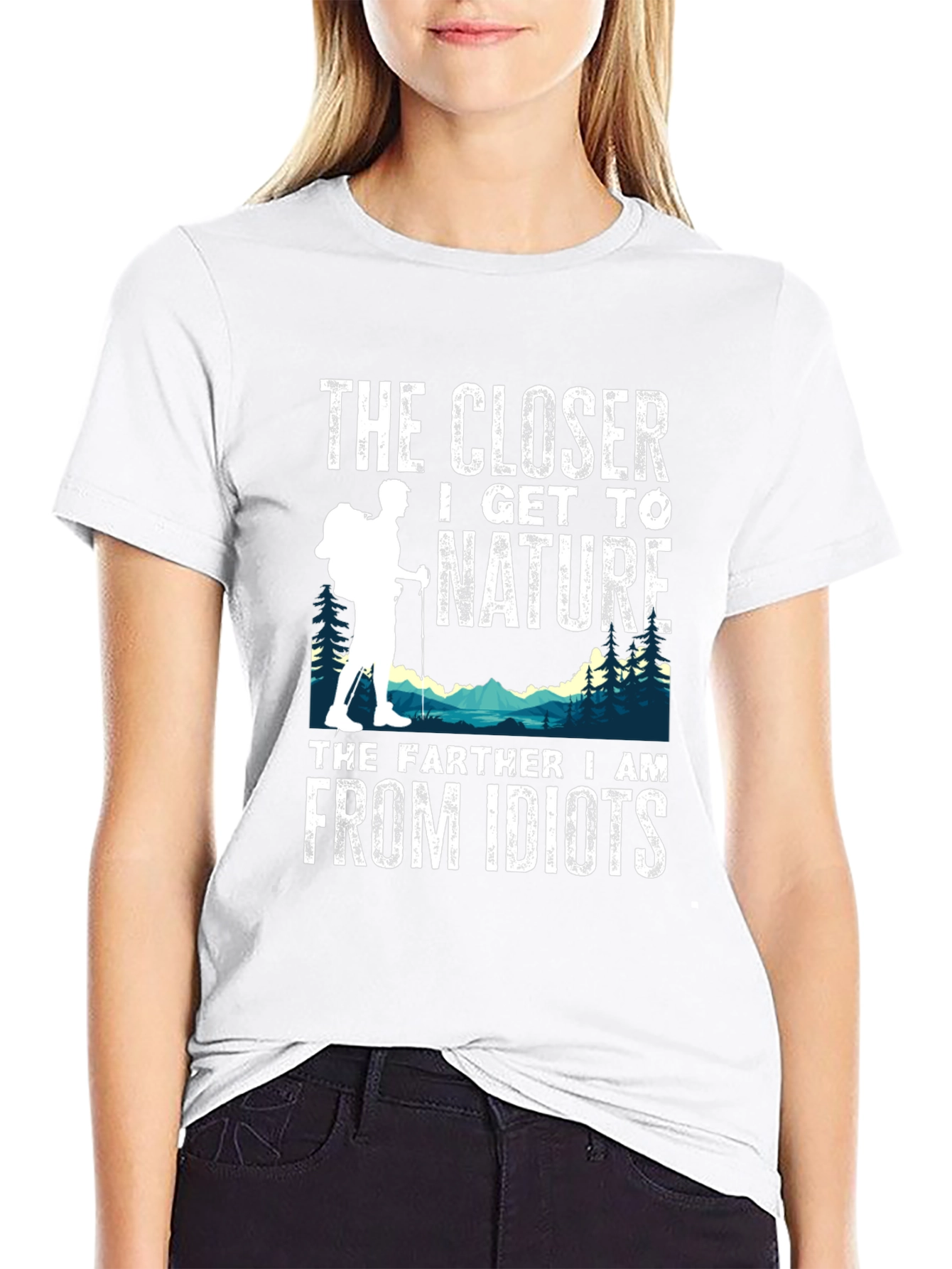Black Nature Lover T-Shirt: The Closer I Get view 9
