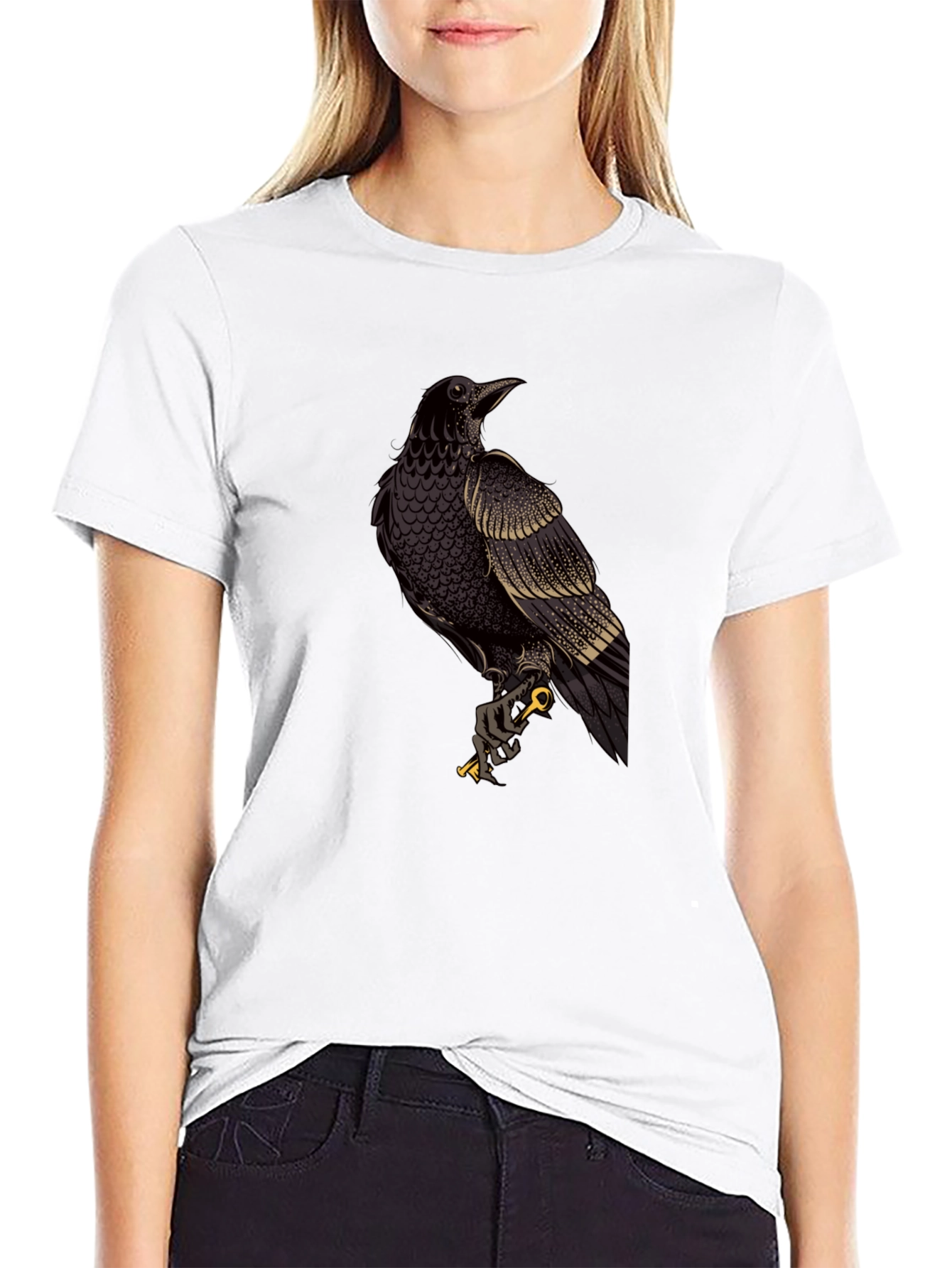 Black Raven Graphic Black T-Shirt view 9