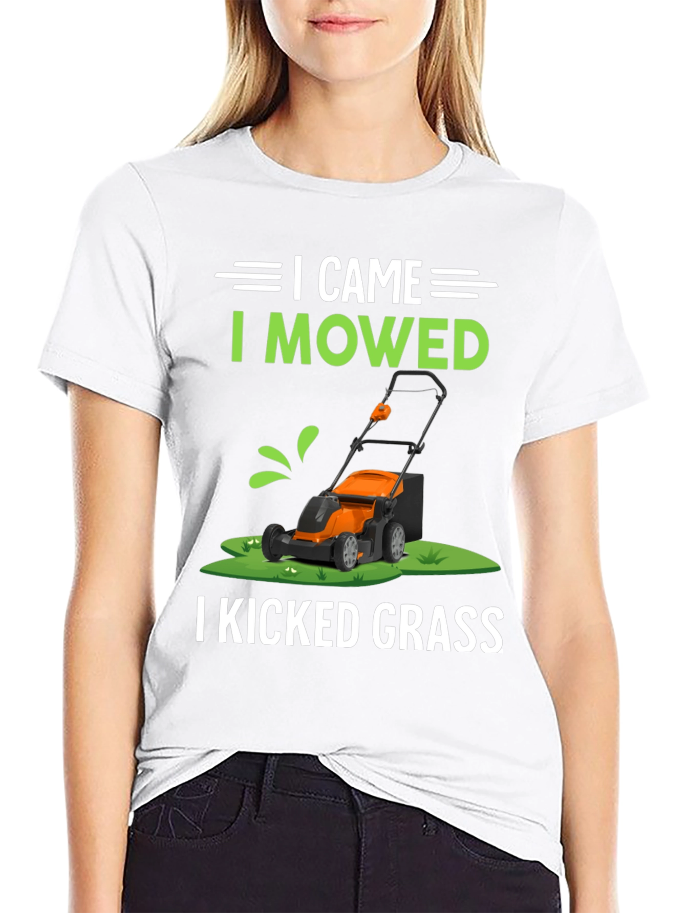 Black I Came I Mowed I Kicked Grass T-Shirt view 9