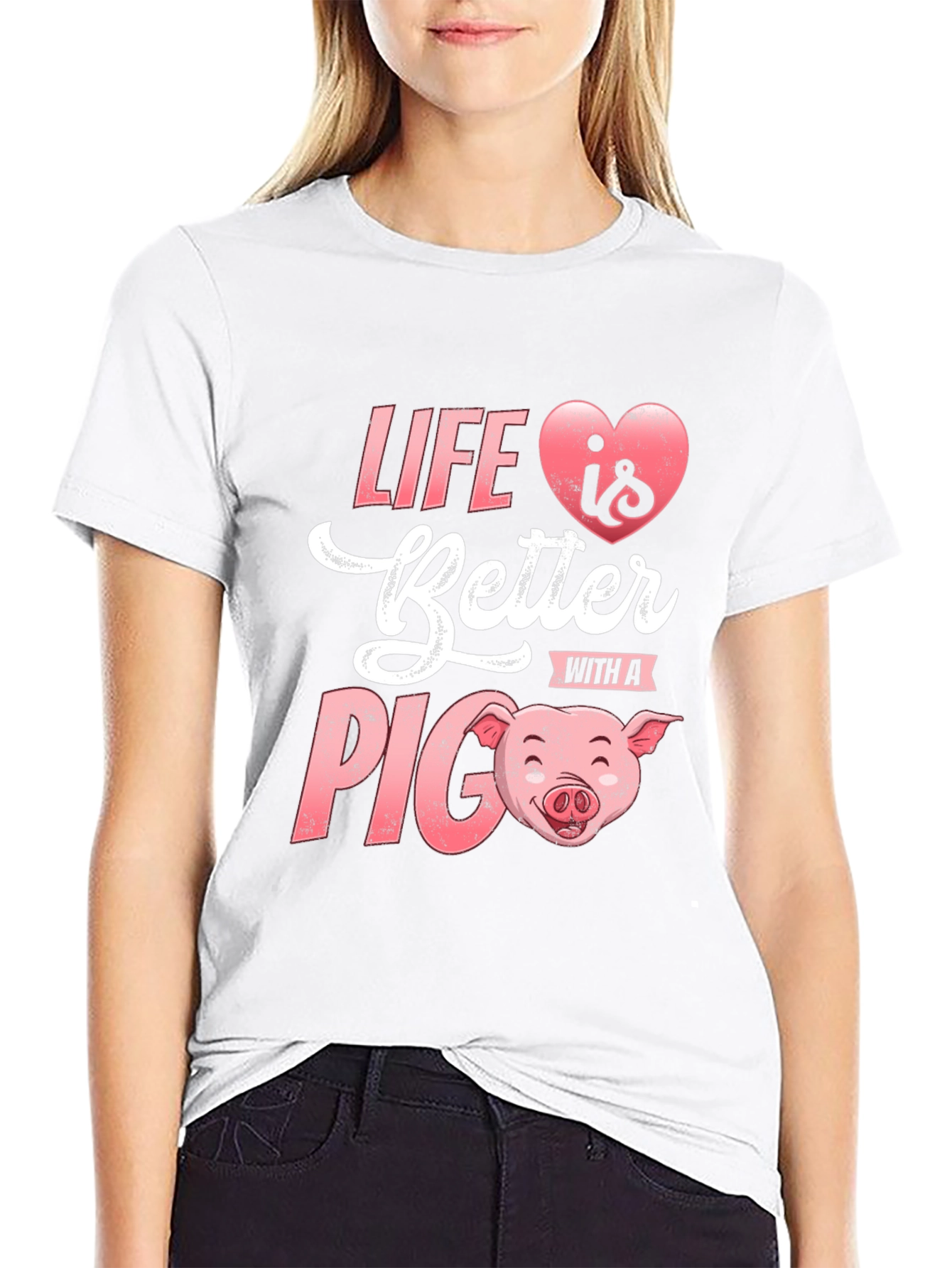 Black Life Is Better With A Pig Graphic T-Shirt view 9