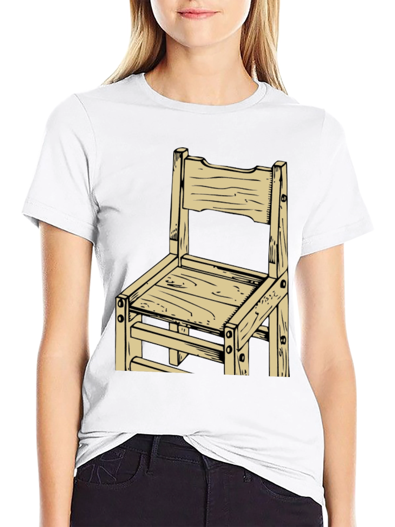 Rustic Wooden Chair Graphic Tee - Black - 9