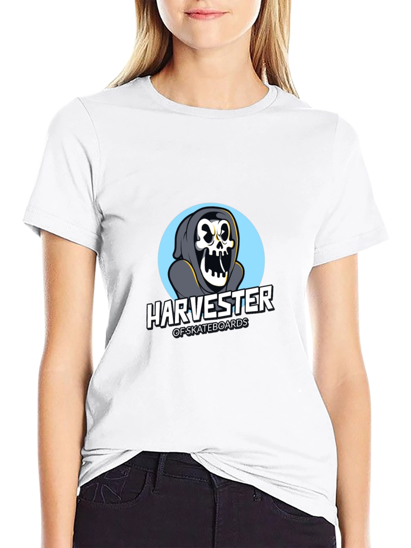 Black Harvester of Skateboards Graphic Tee view 9