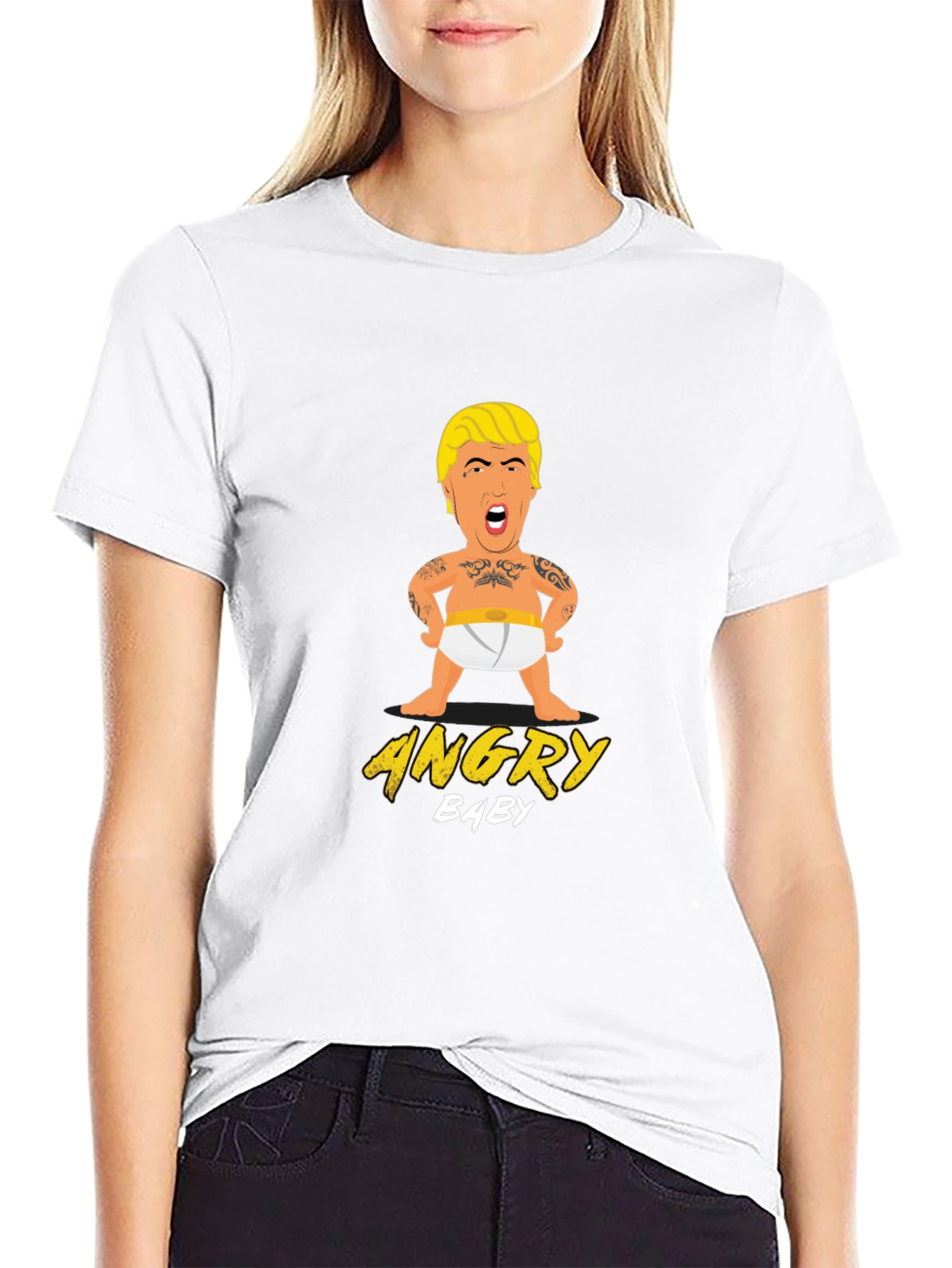 Black Angry Baby T-Shirt - Political Humor Tee view 9