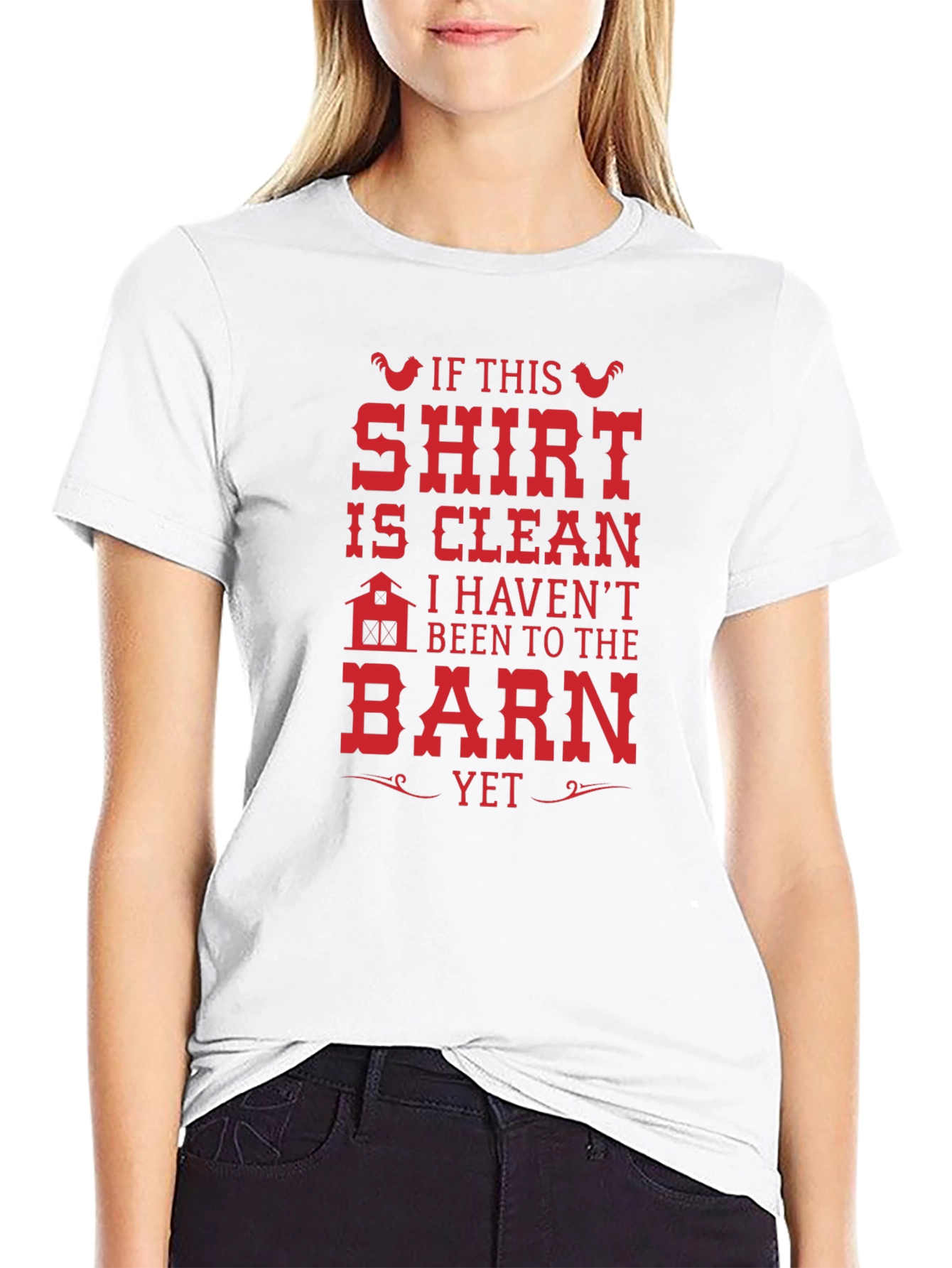 Black Funny Farm T-Shirt - If This Shirt is Clean Barn Graphic Tee view 9