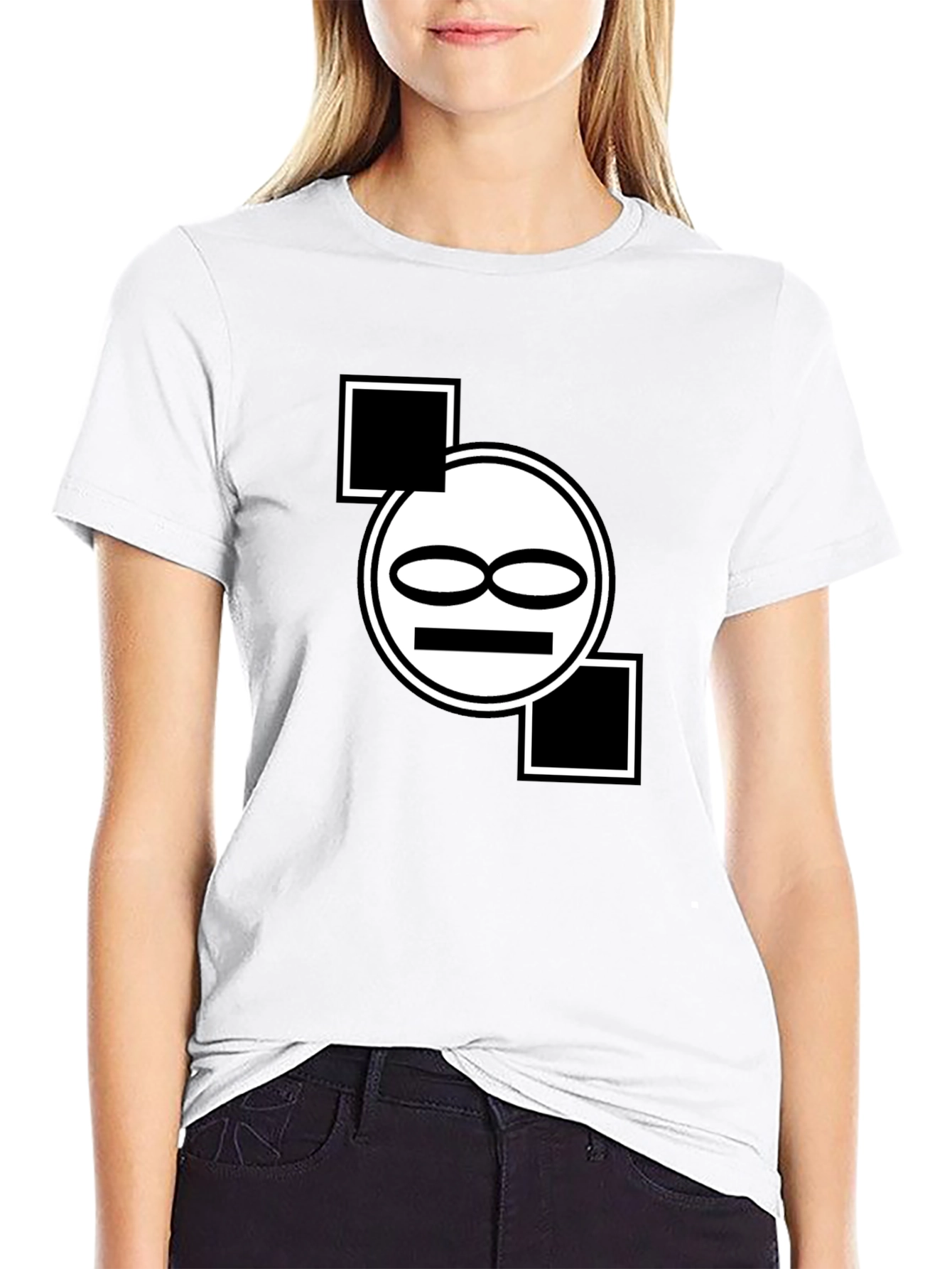 Black Abstract Graphic Print Black T-Shirt view 9