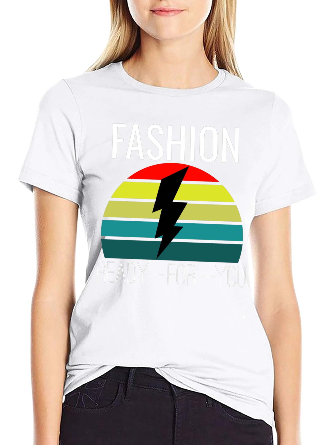 Black Fashion Ready-For-You Retro Style Black T-Shirt view 9