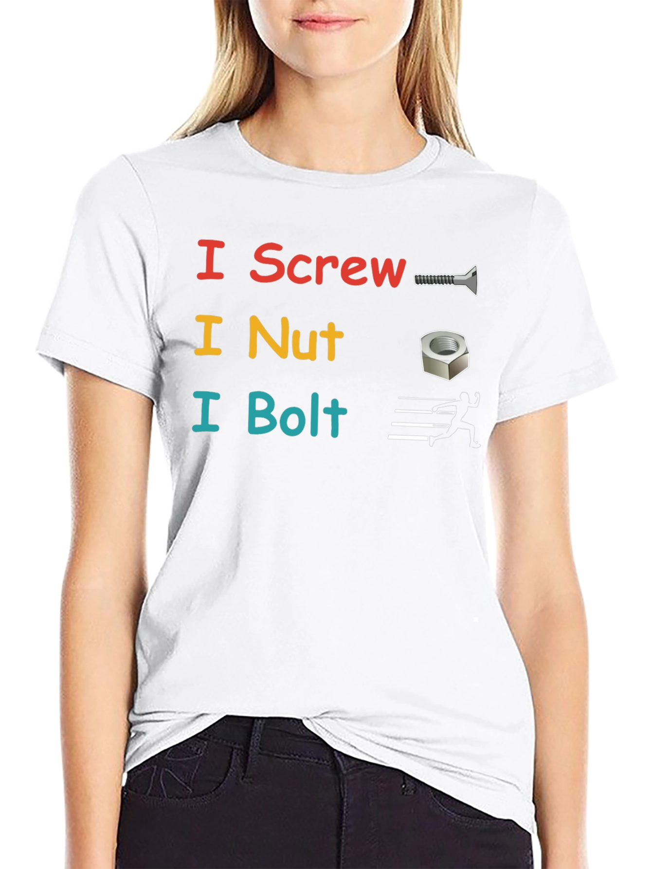 Black I Screw I Nut I Bolt Black T-Shirt view 9