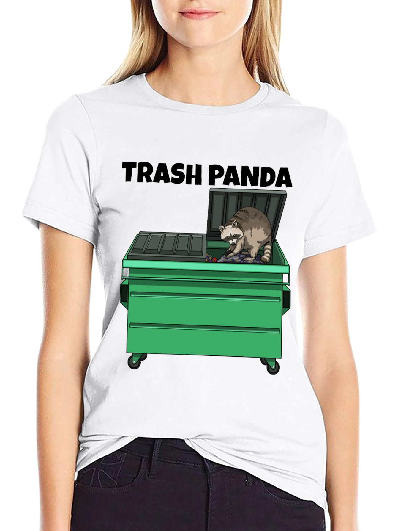 Black Trash Panda Graphic T-Shirt - Funny Raccoon Tee view 9