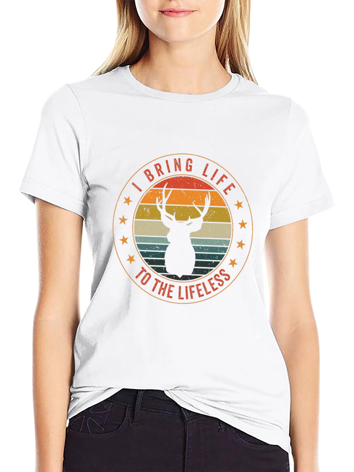 Black I Bring Life to the Lifeless Deer Graphic T-Shirt view 9