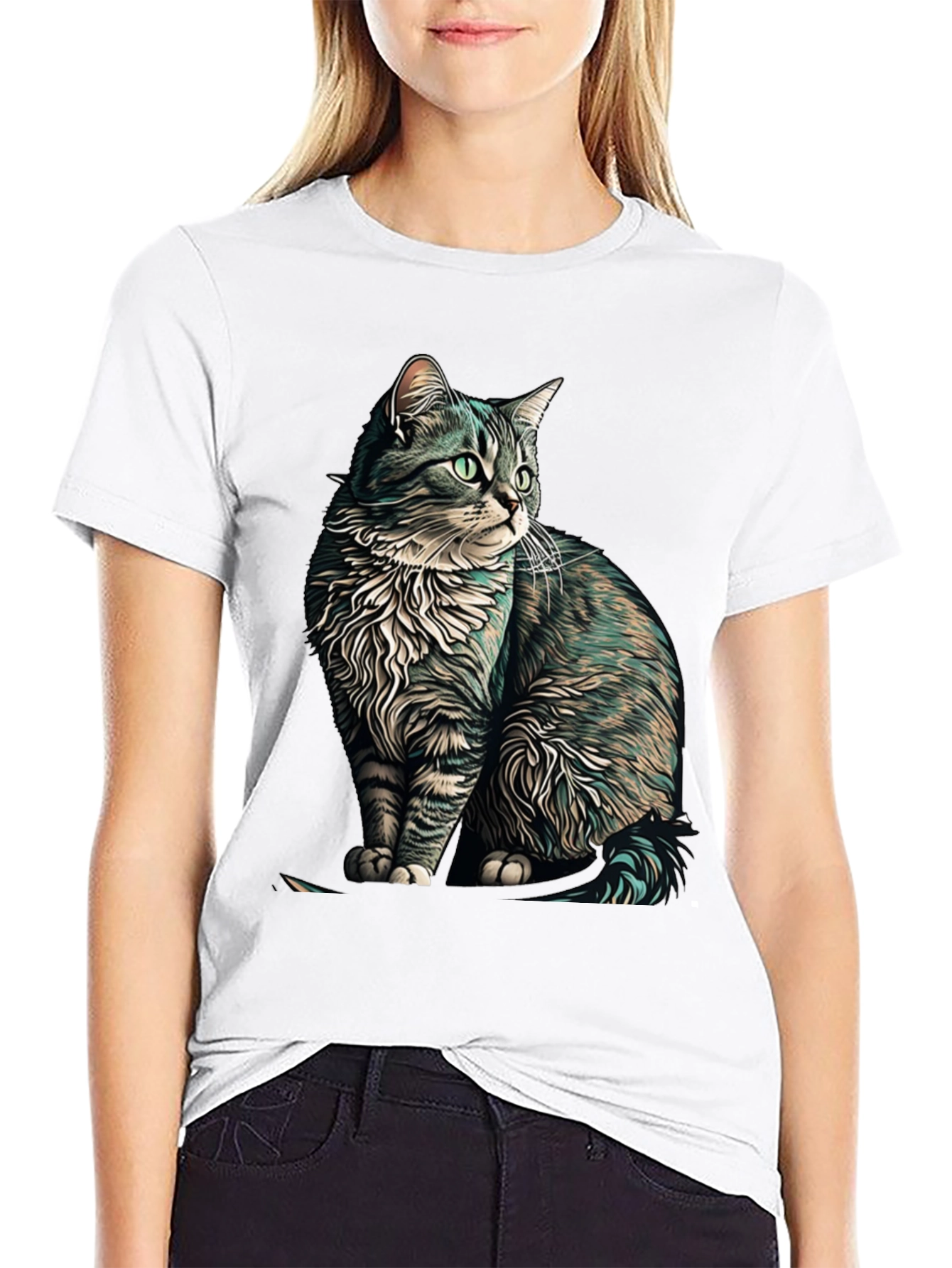 Black Cat Graphic Black T-Shirt view 9