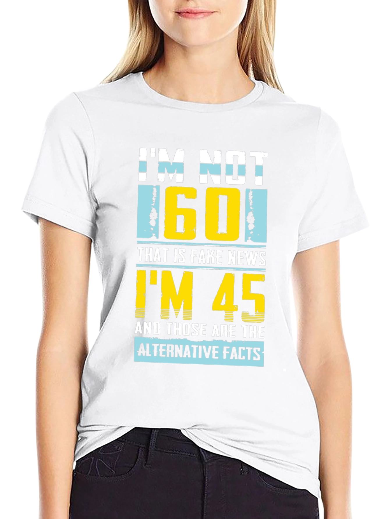 Black Funny "I'm Not 60" Graphic T-Shirt - Novelty Birthday Gift view 9