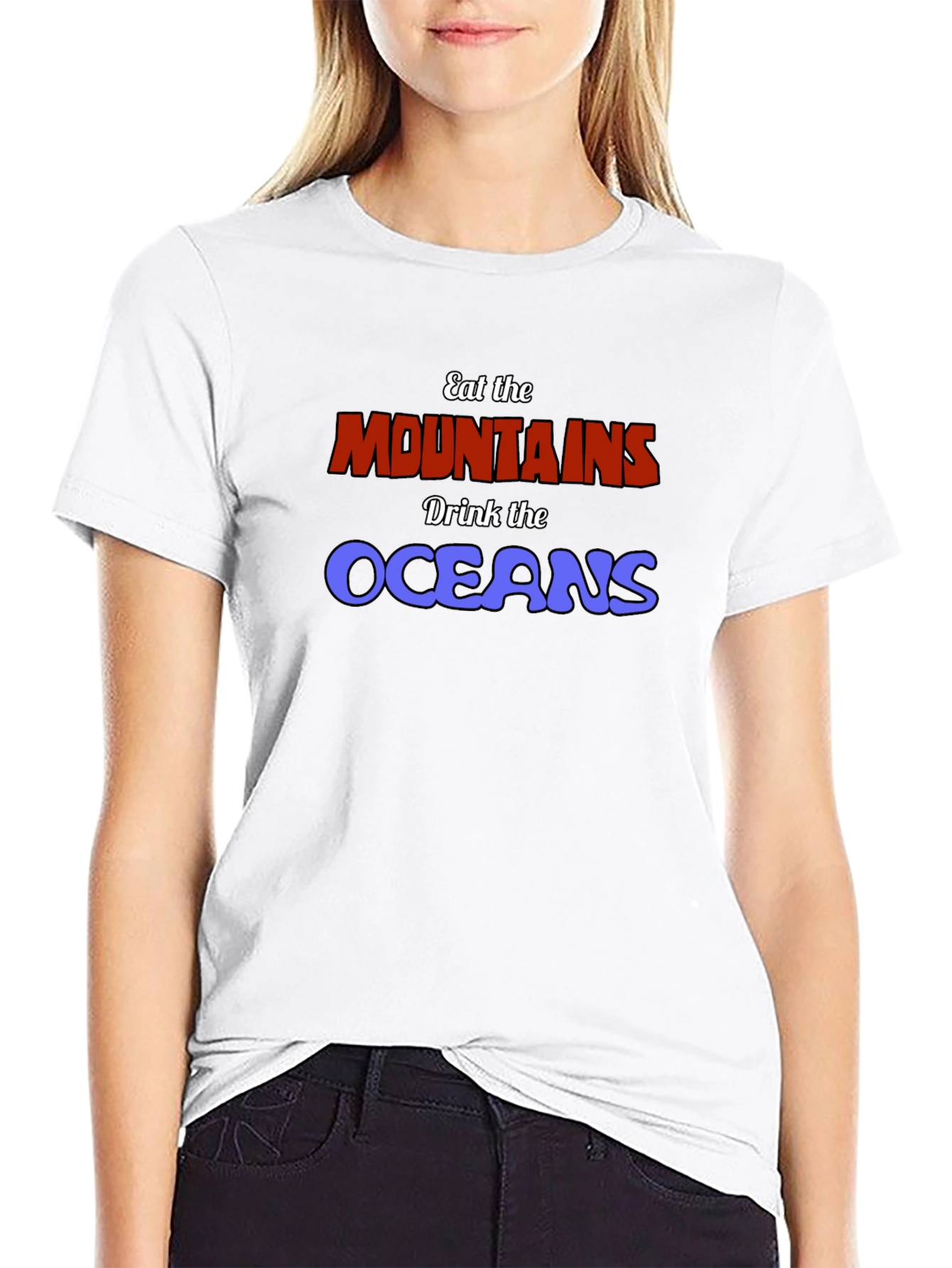 Black Eat The Mountains Drink The Oceans Graphic Tee view 9