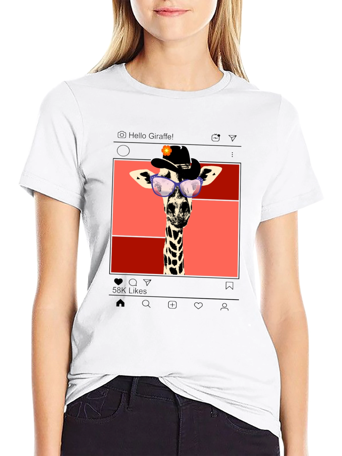 Black Giraffe Instagram T-Shirt view 9