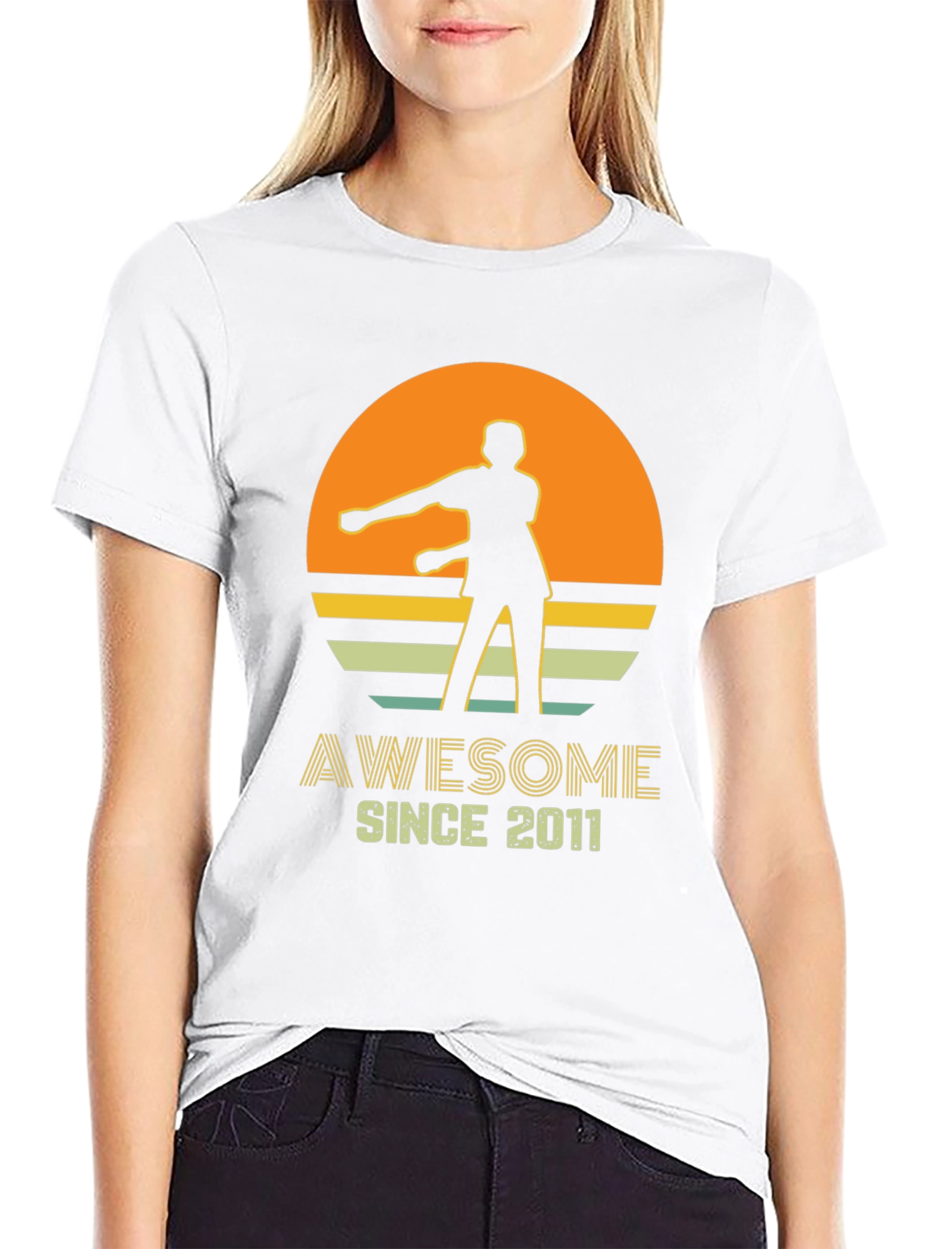 Black Awesome Since 2011 Graphic T-Shirt view 9