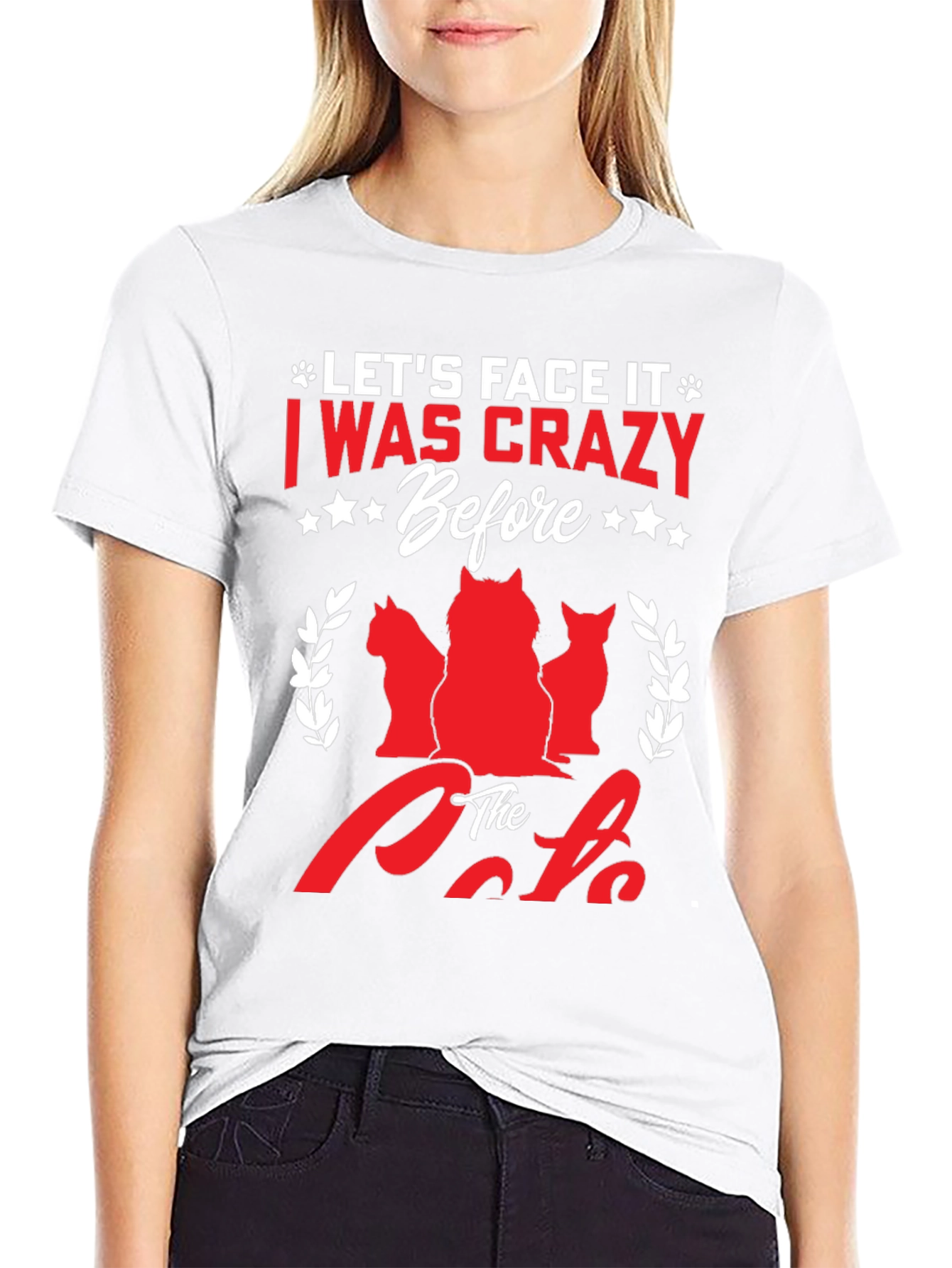 Black Crazy Before Cats T-Shirt | Funny Cat Lover Tee view 9