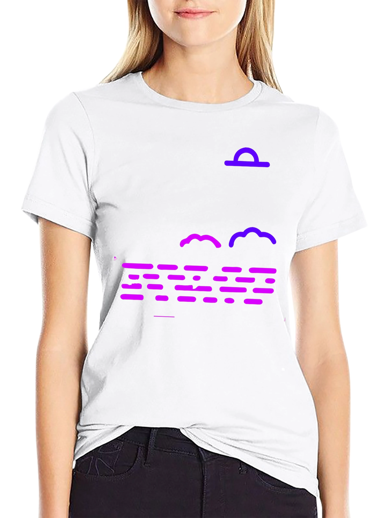 Black Abstract Nightscape T-Shirt - Black view 9