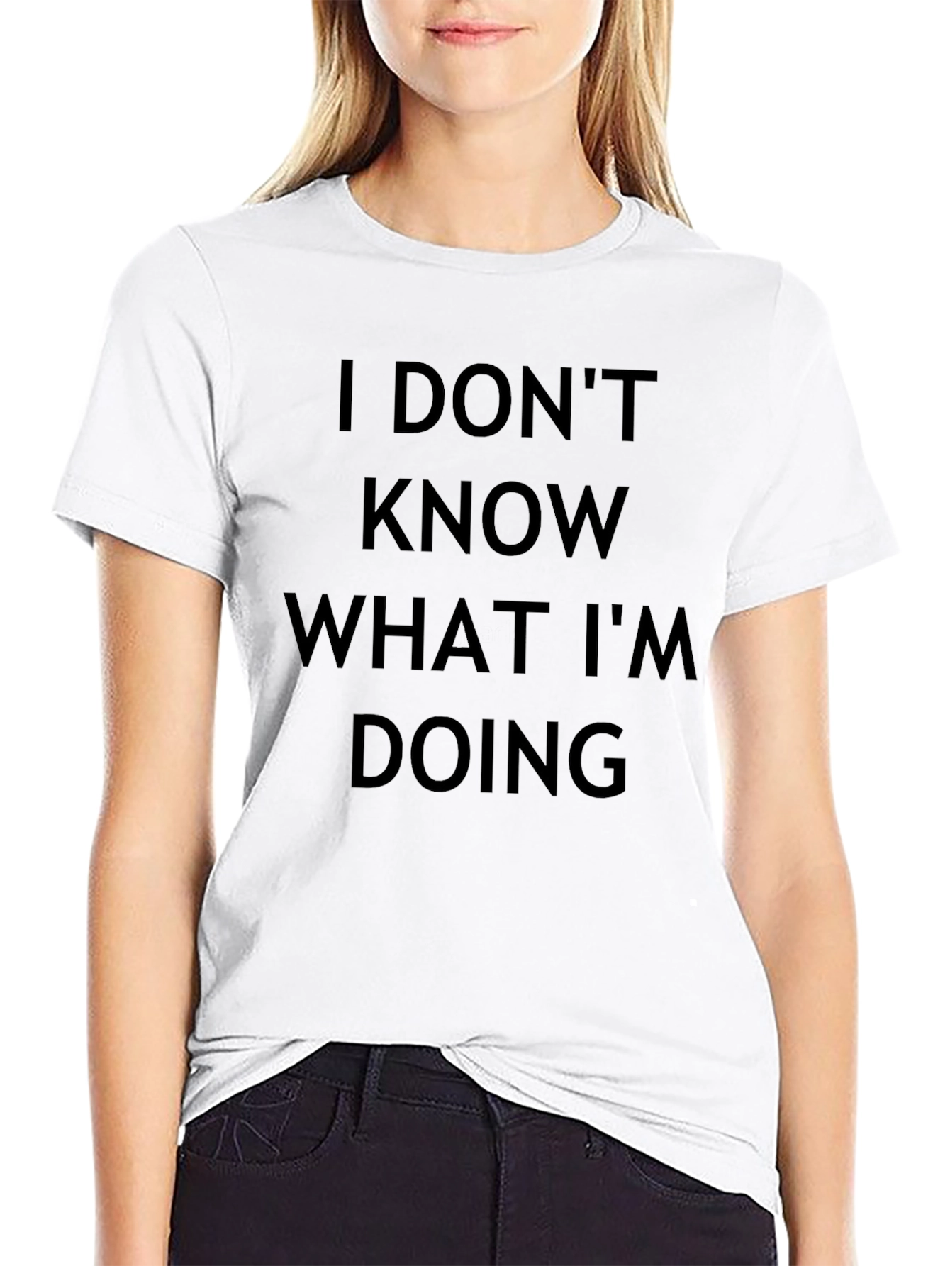 Black I Don't Know What I'm Doing Men's Black T-Shirt view 9