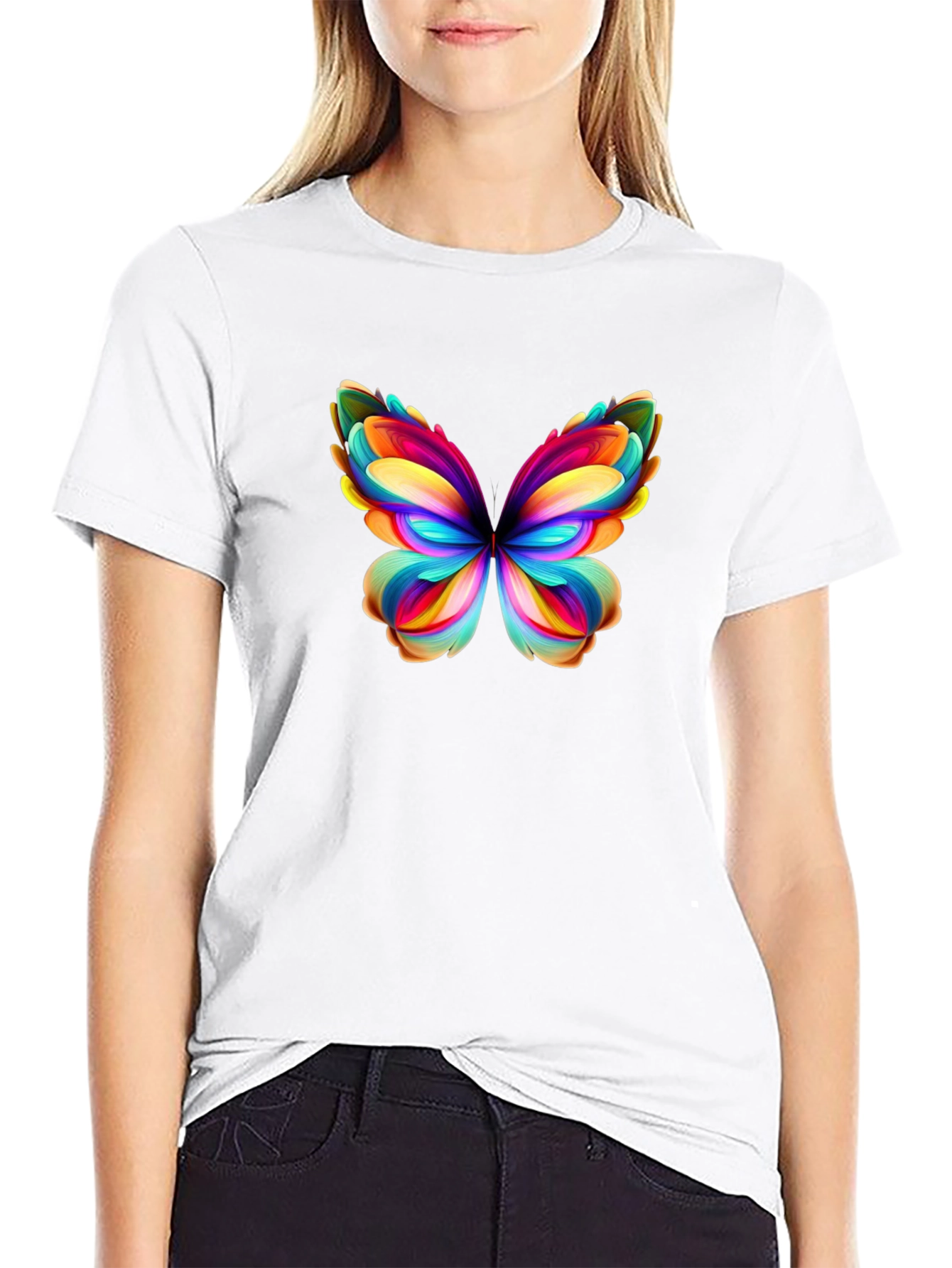 Black Butterfly Graphic Tee - Vibrant Colors view 9
