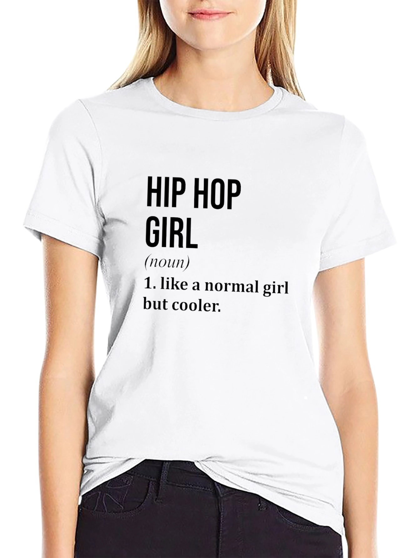 Black Hip Hop Girl Definition T-Shirt Cool Graphic Tee view 9