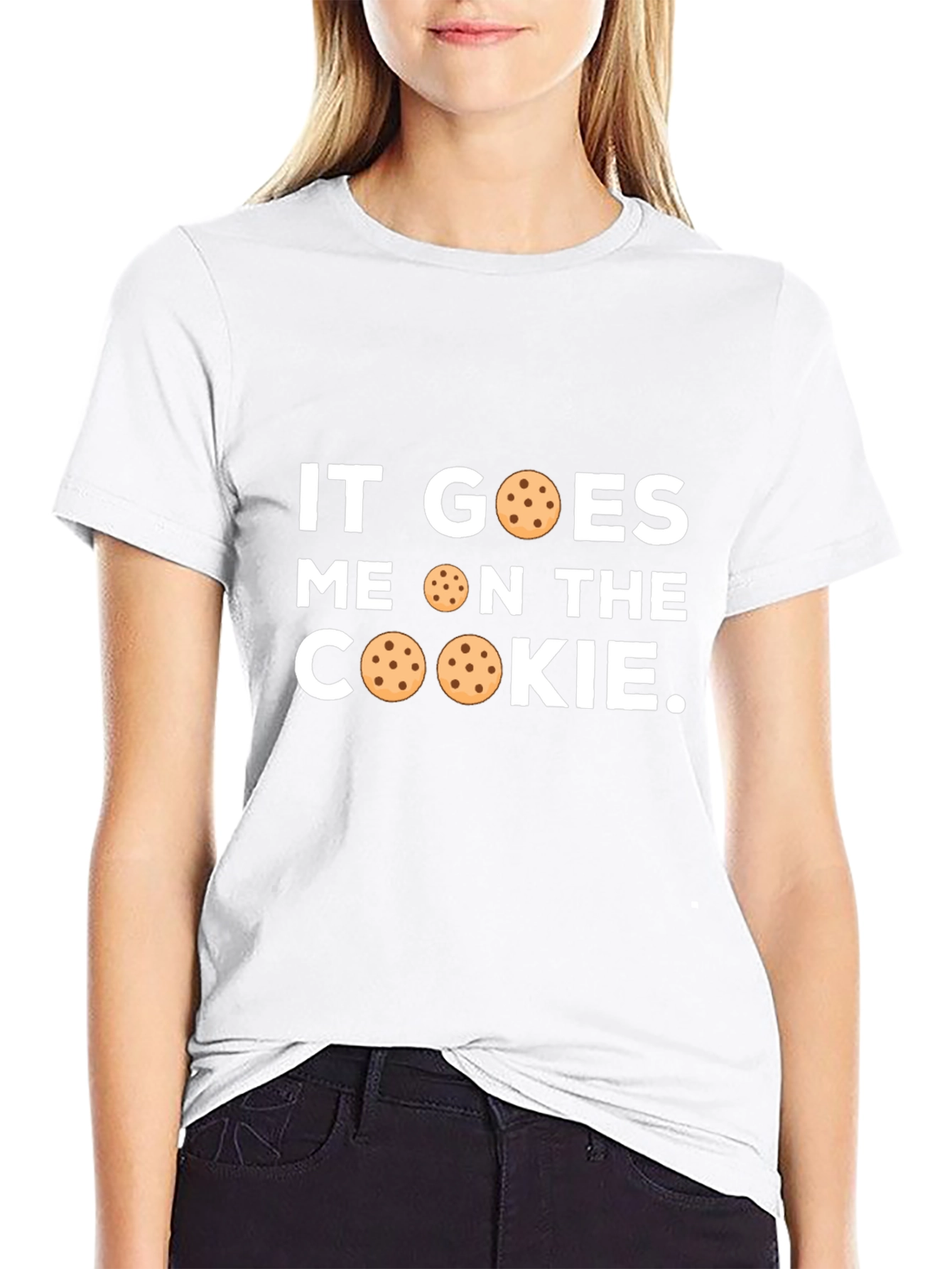 Black It Goes Cookie Funny T-Shirt view 9