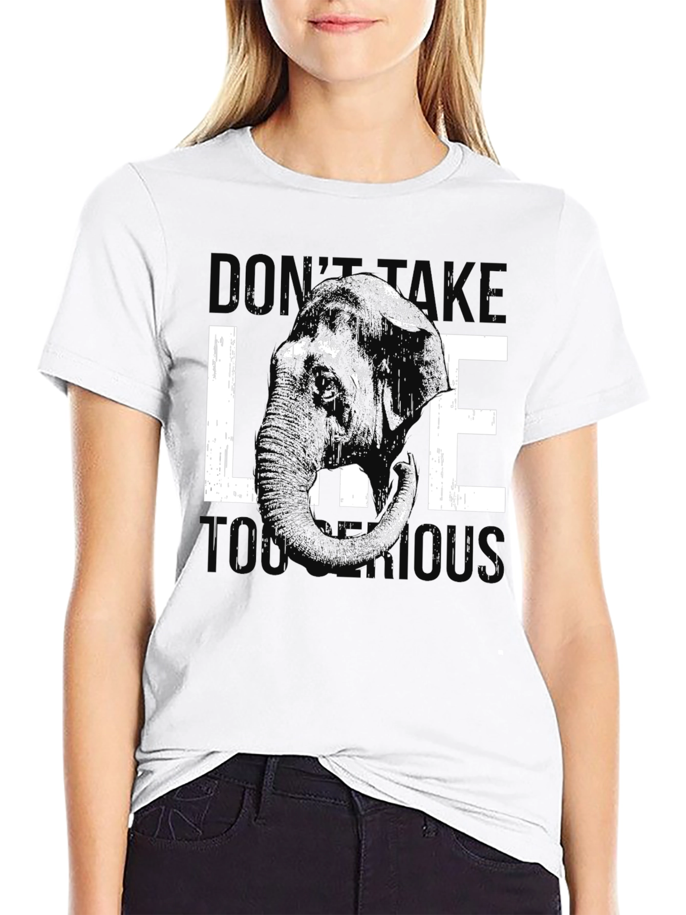 Black Elephant Graphic Tee - Don't Take Life Too Serious view 9