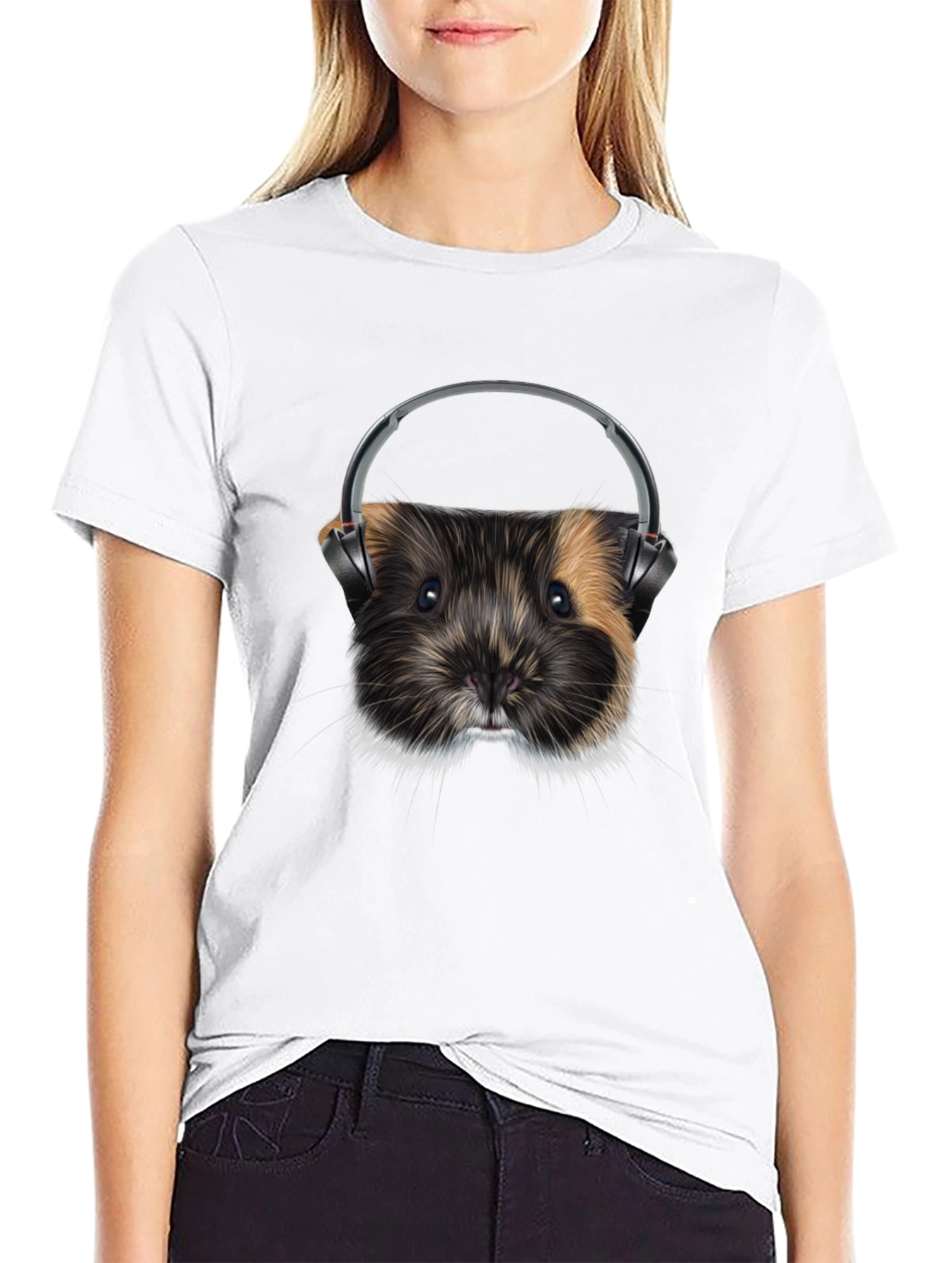 Black Guinea Pig DJ Graphic T-Shirt view 9