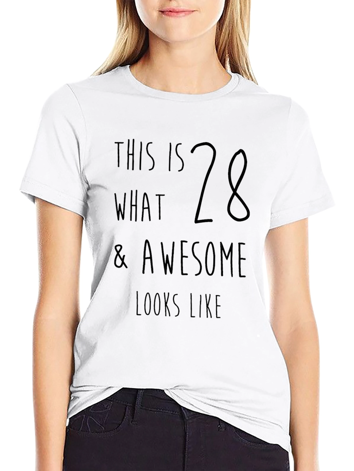 Black Awesome 28th Birthday T-Shirt view 9