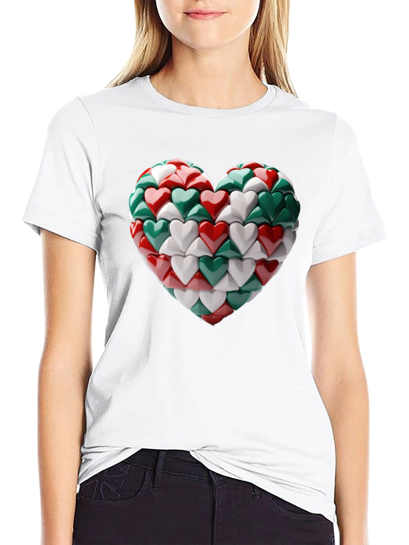 Black Heart of Hearts Graphic Tee view 9