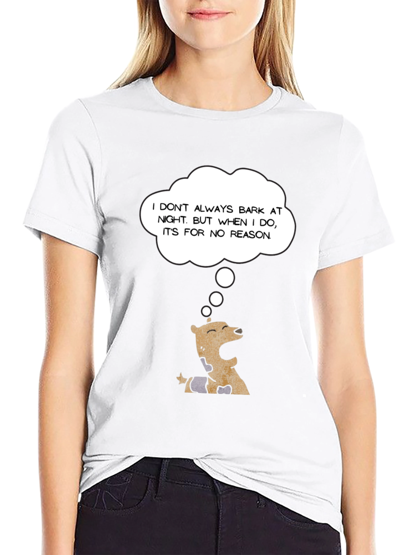 Black Humorous Dog Barking T-Shirt view 9