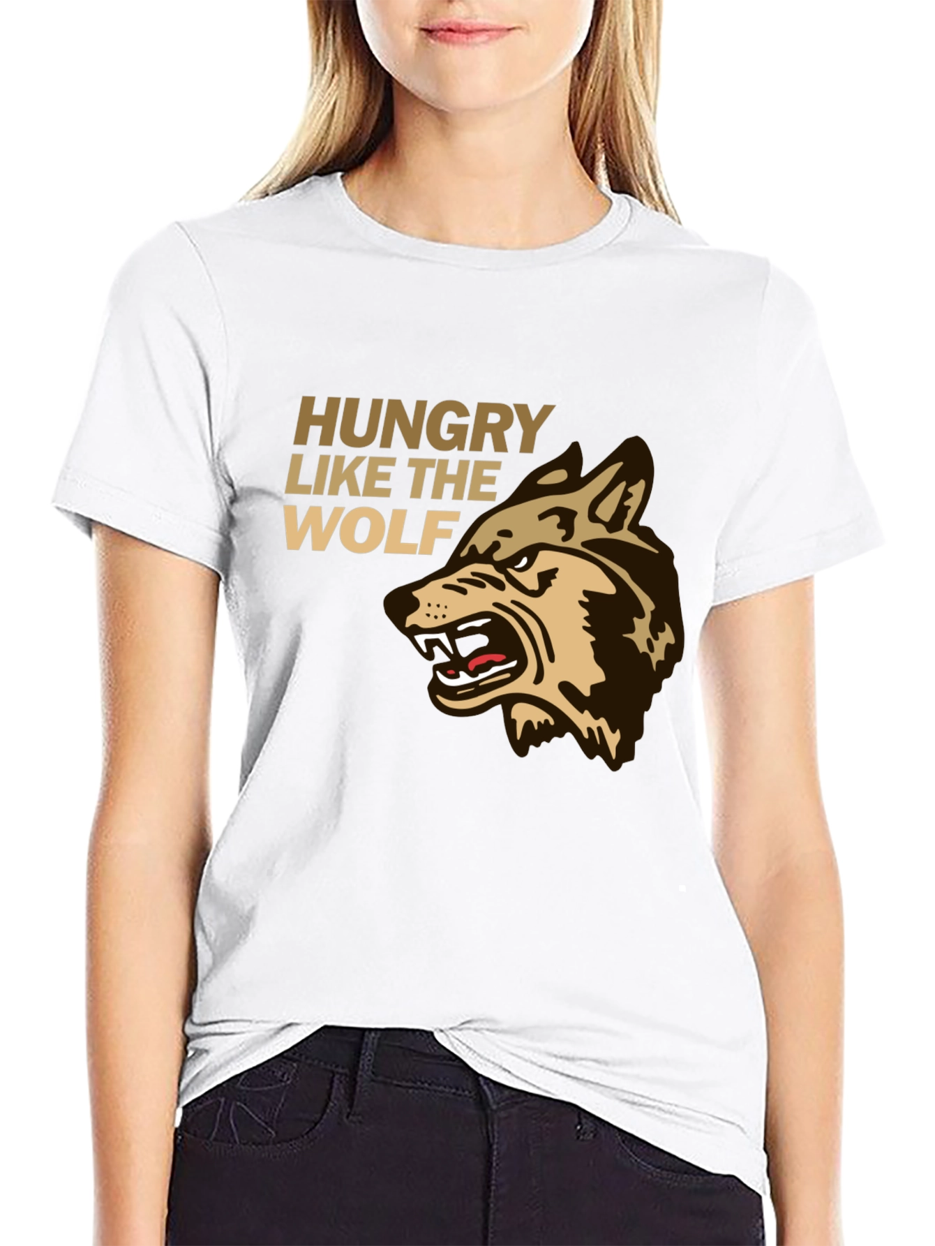 Black Hungry Like the Wolf Graphic Tee - Black view 9