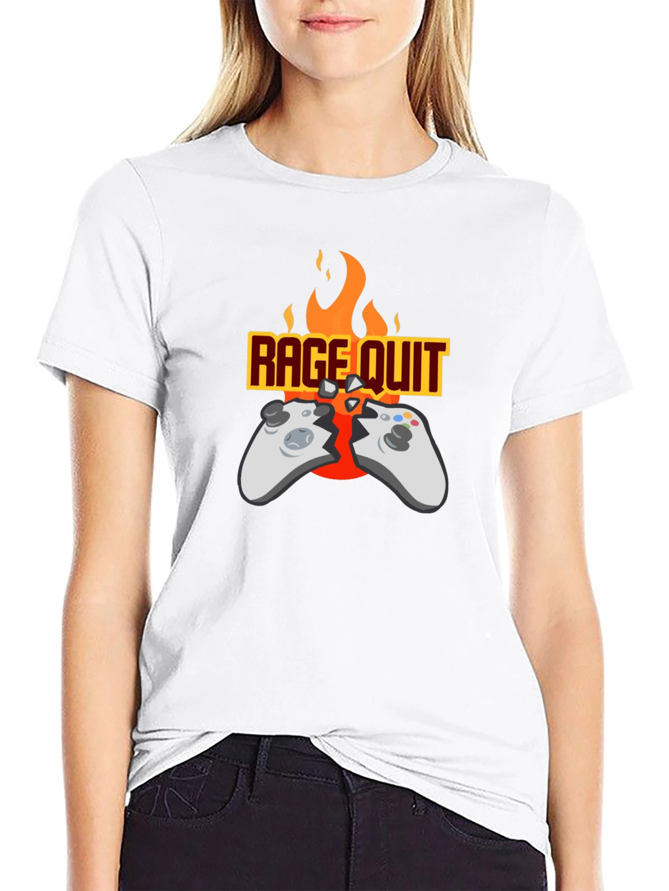 Black Rage Quit Gamer T-Shirt - Funny Gaming Tee view 9