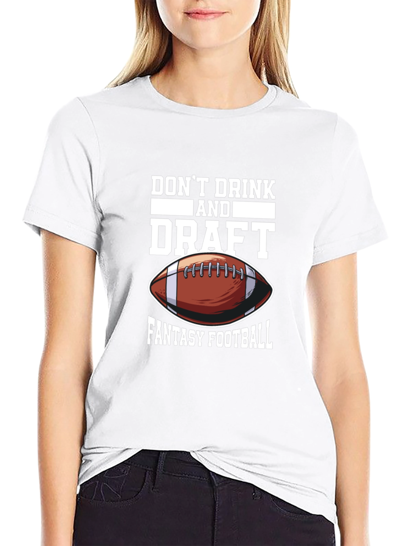 Black Don't Drink & Draft Fantasy Football Graphic Tee view 9