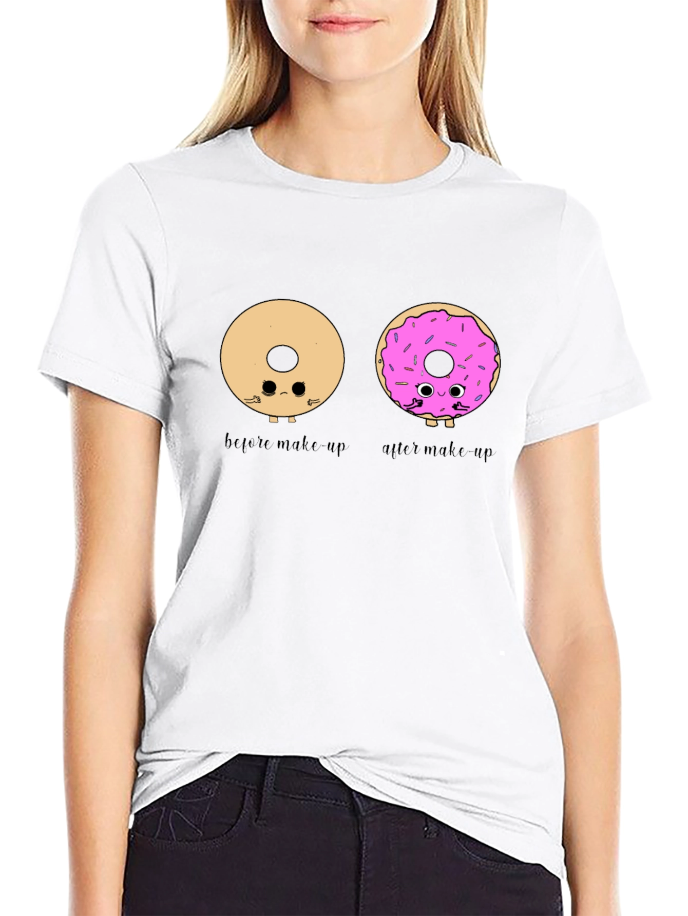 Black Donut Makeup T-Shirt - Humorous Graphic Tee view 9