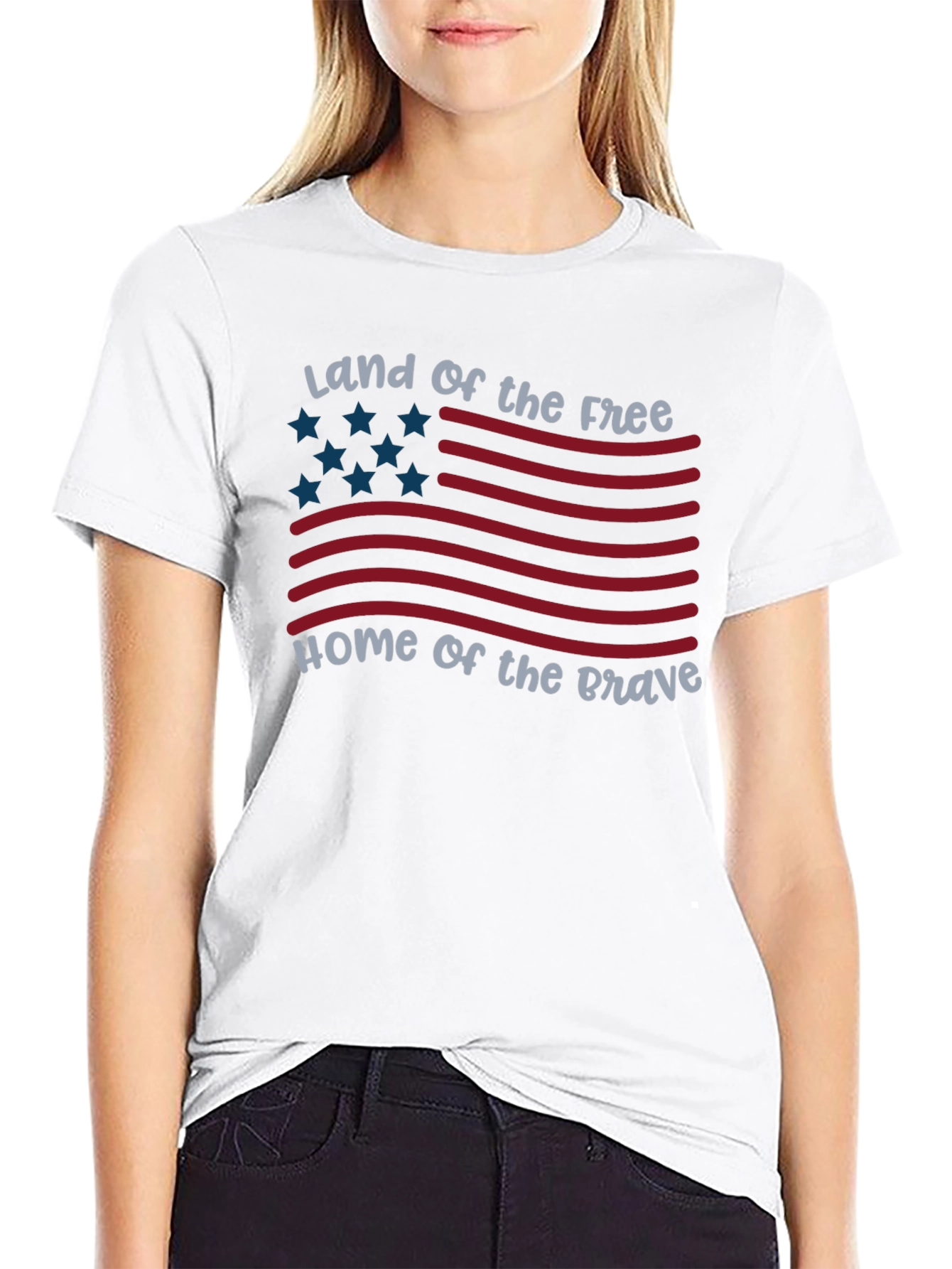 Black Patriotic 'Land of the Free' Graphic Tee view 9