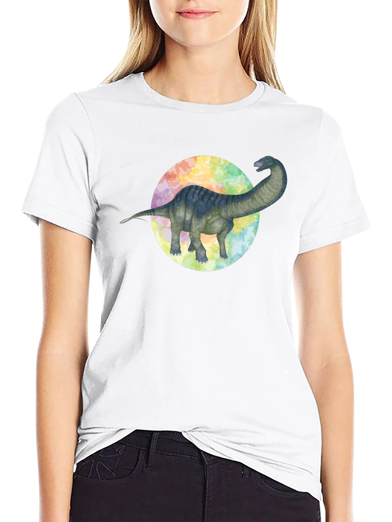 Black Dinosaur Graphic Tee - Brachiosaurus Black T-Shirt view 9